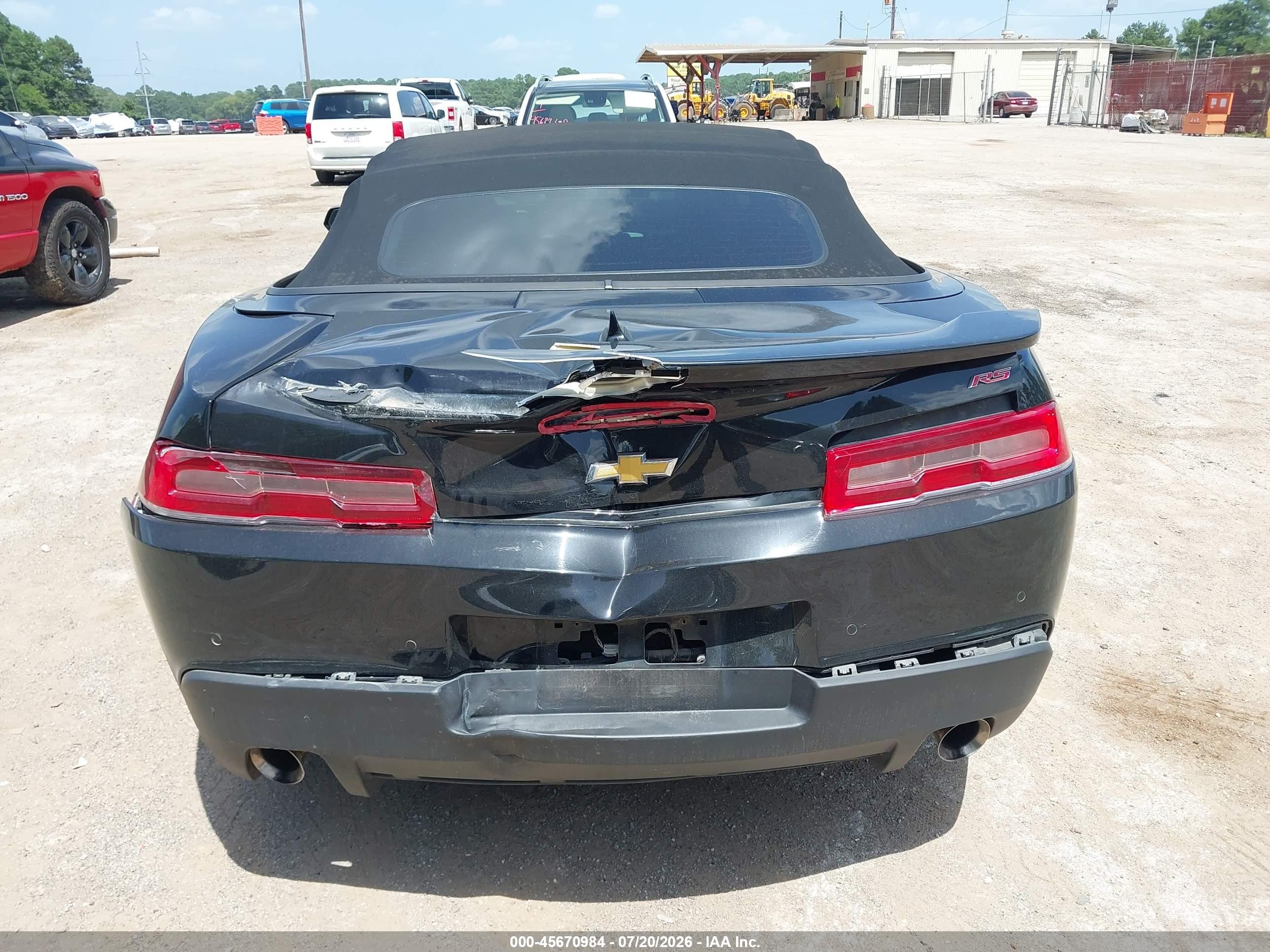 2015 Chevrolet Camaro 2lt Black vin: 2G1FF3D35F9196166