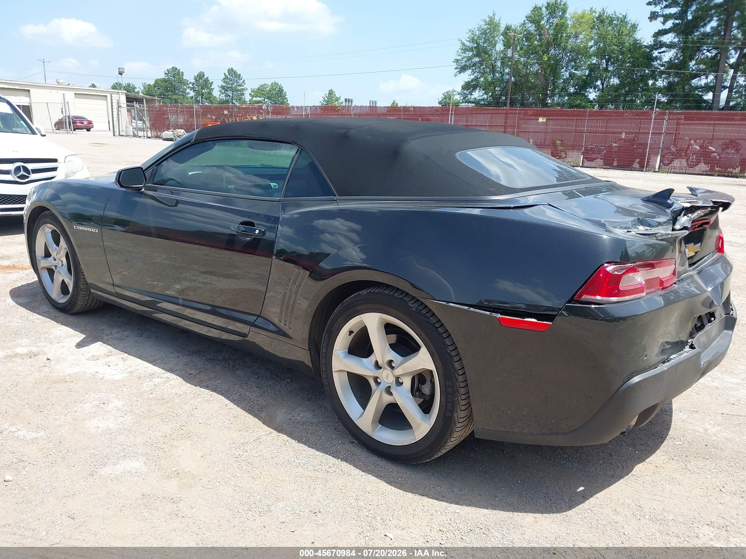 2015 Chevrolet Camaro 2lt Black vin: 2G1FF3D35F9196166