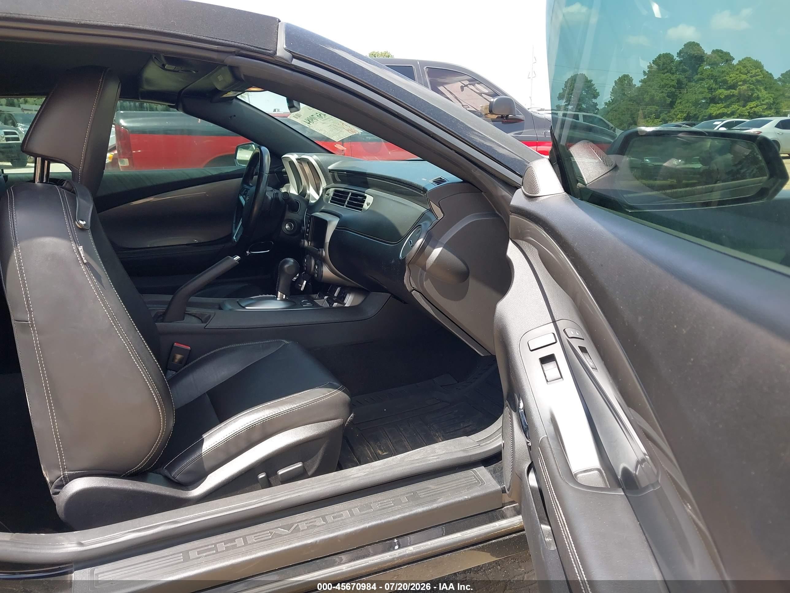 2015 Chevrolet Camaro 2lt Black vin: 2G1FF3D35F9196166