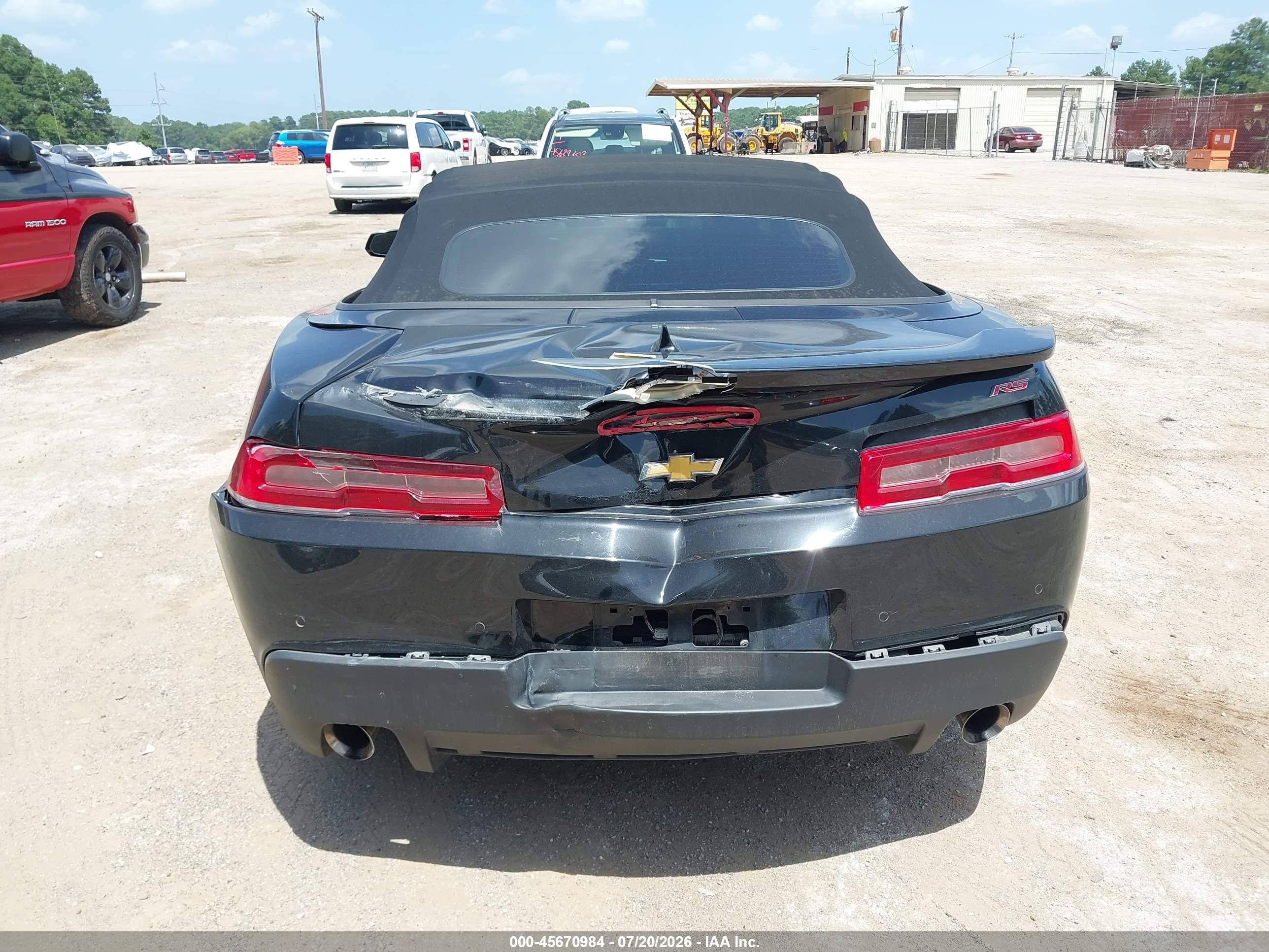 2015 Chevrolet Camaro 2lt Black vin: 2G1FF3D35F9196166