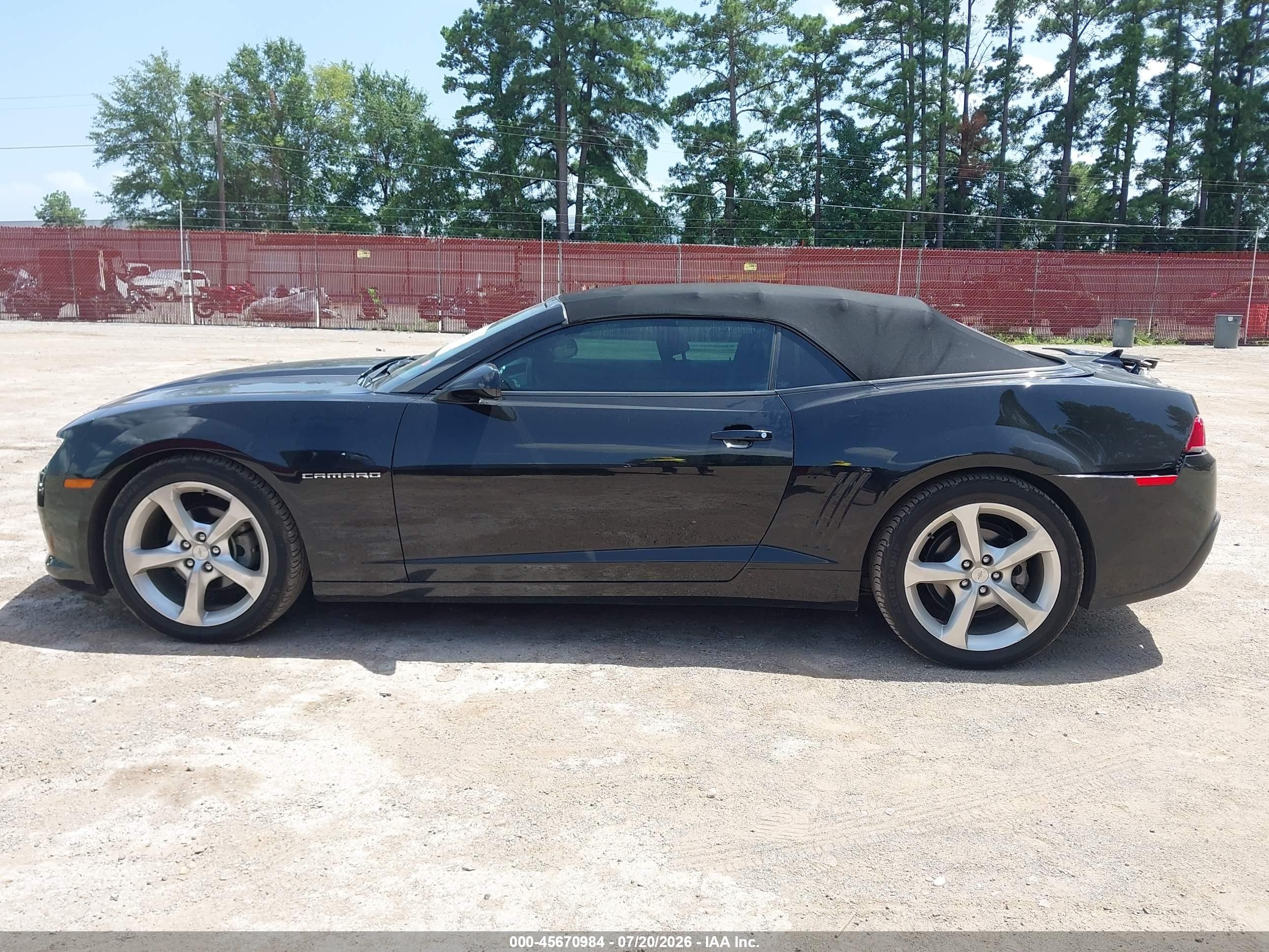 2015 Chevrolet Camaro 2lt Black vin: 2G1FF3D35F9196166