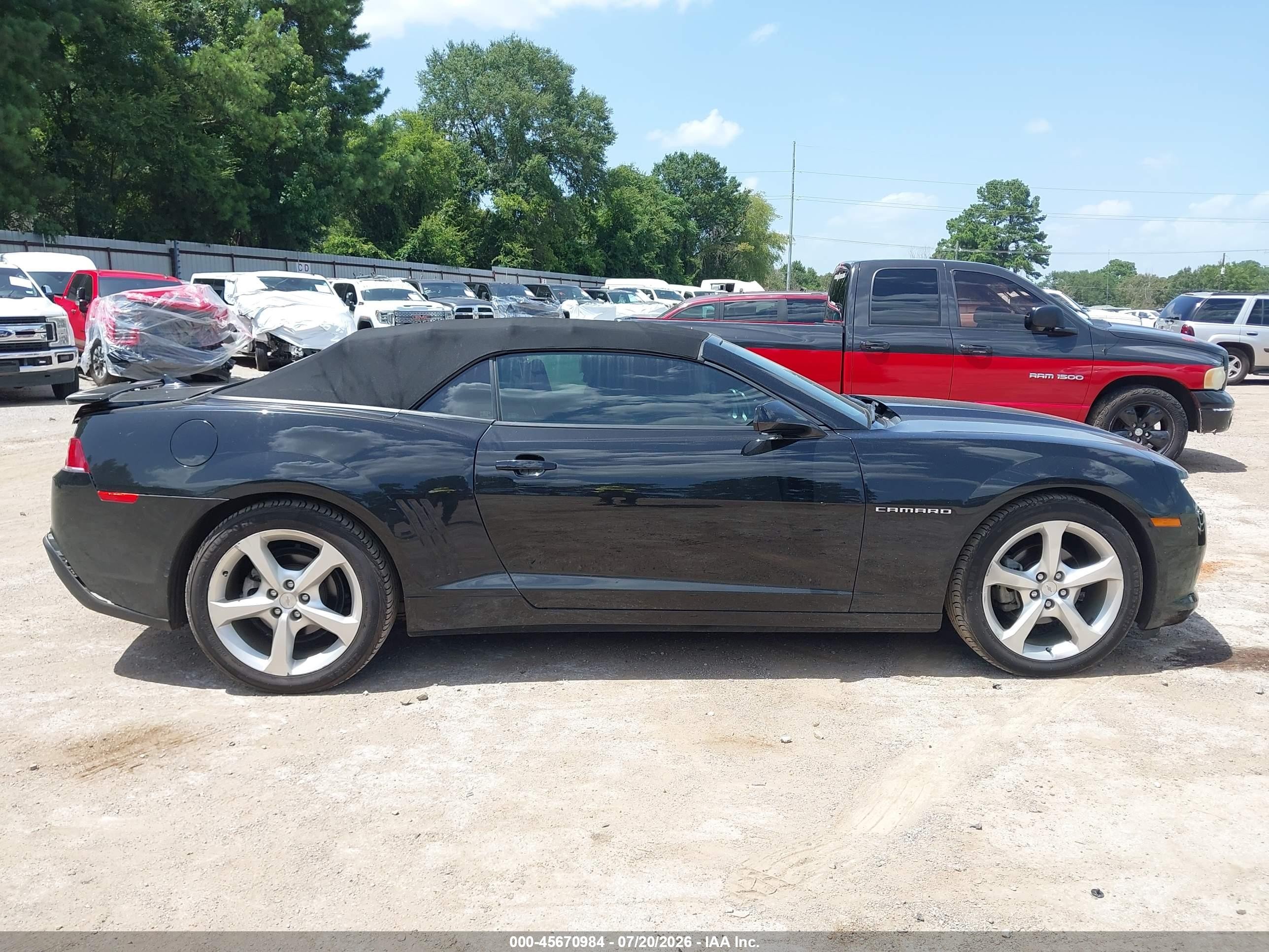 2015 Chevrolet Camaro 2lt Black vin: 2G1FF3D35F9196166