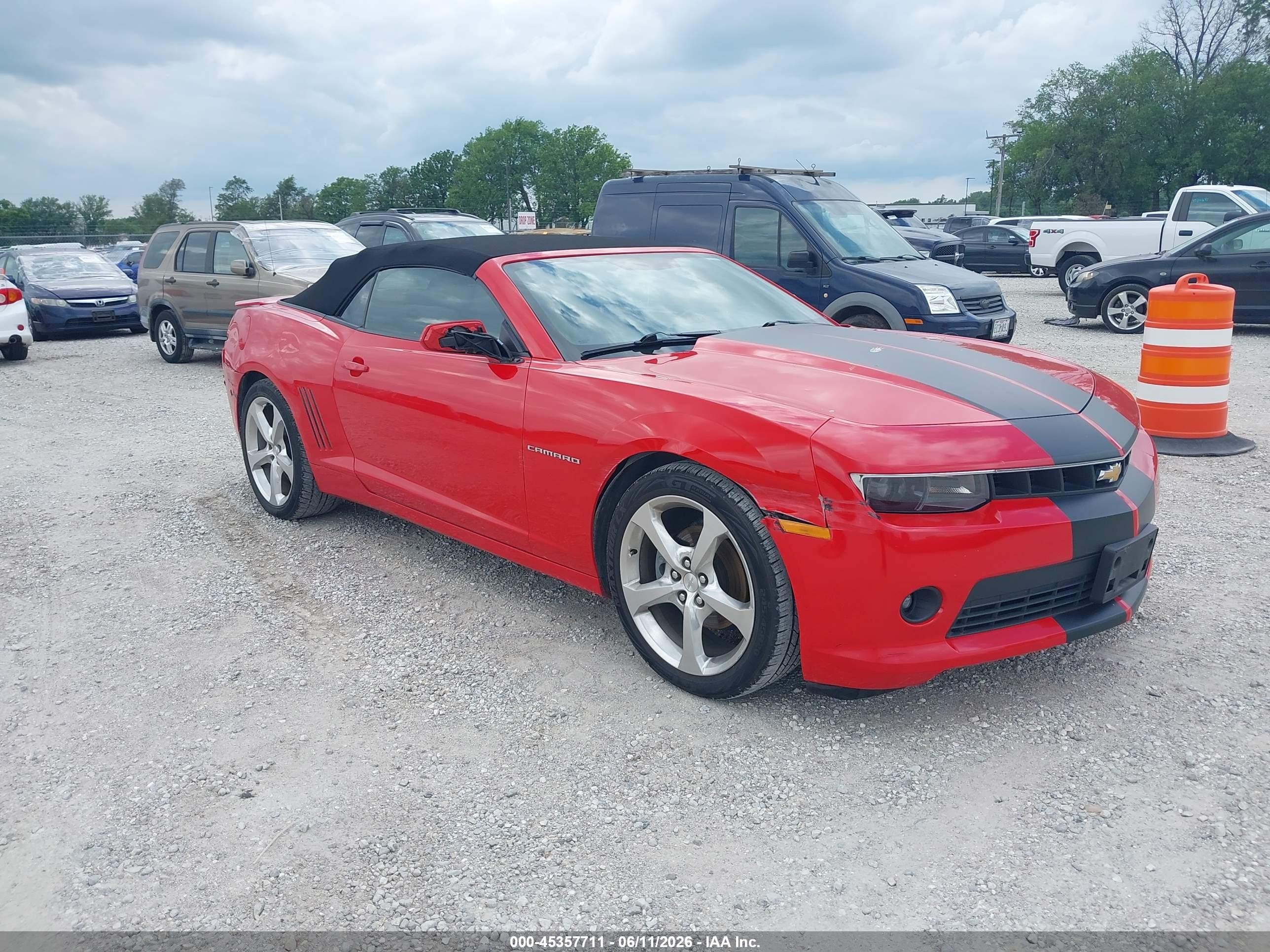 2015 Chevrolet Camaro 2lt Red vin: 2G1FF3D39F9298747