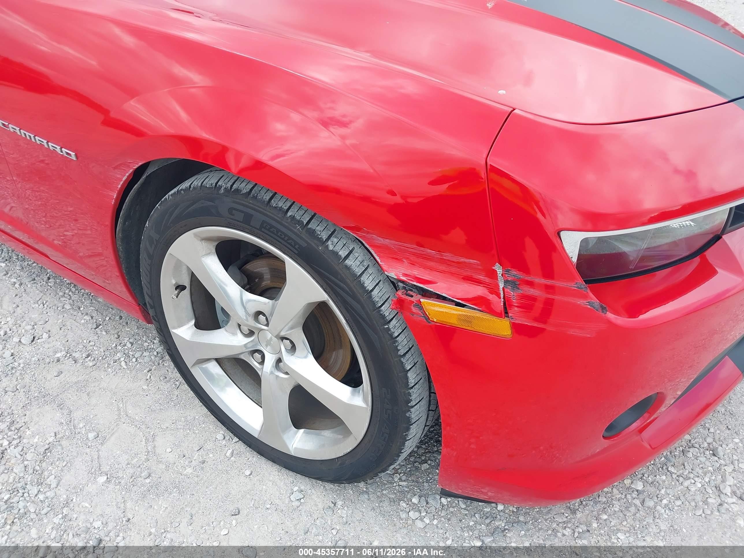2015 Chevrolet Camaro 2lt Red vin: 2G1FF3D39F9298747