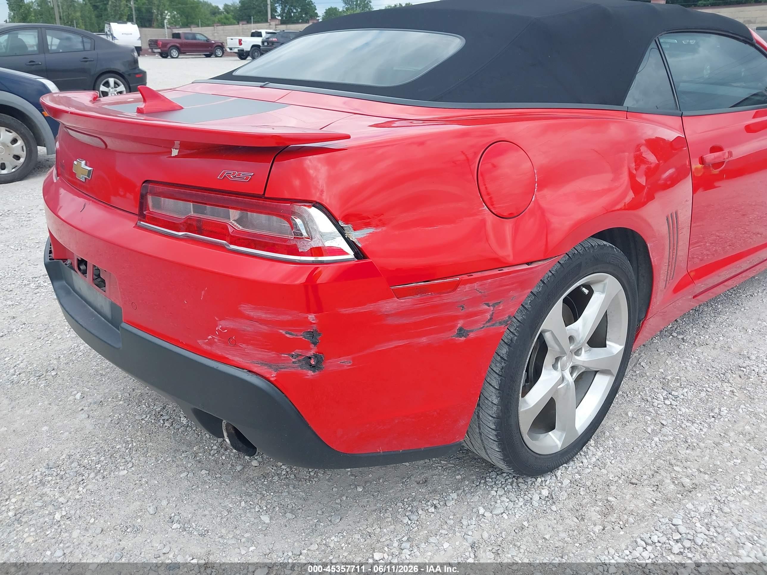 2015 Chevrolet Camaro 2lt Red vin: 2G1FF3D39F9298747