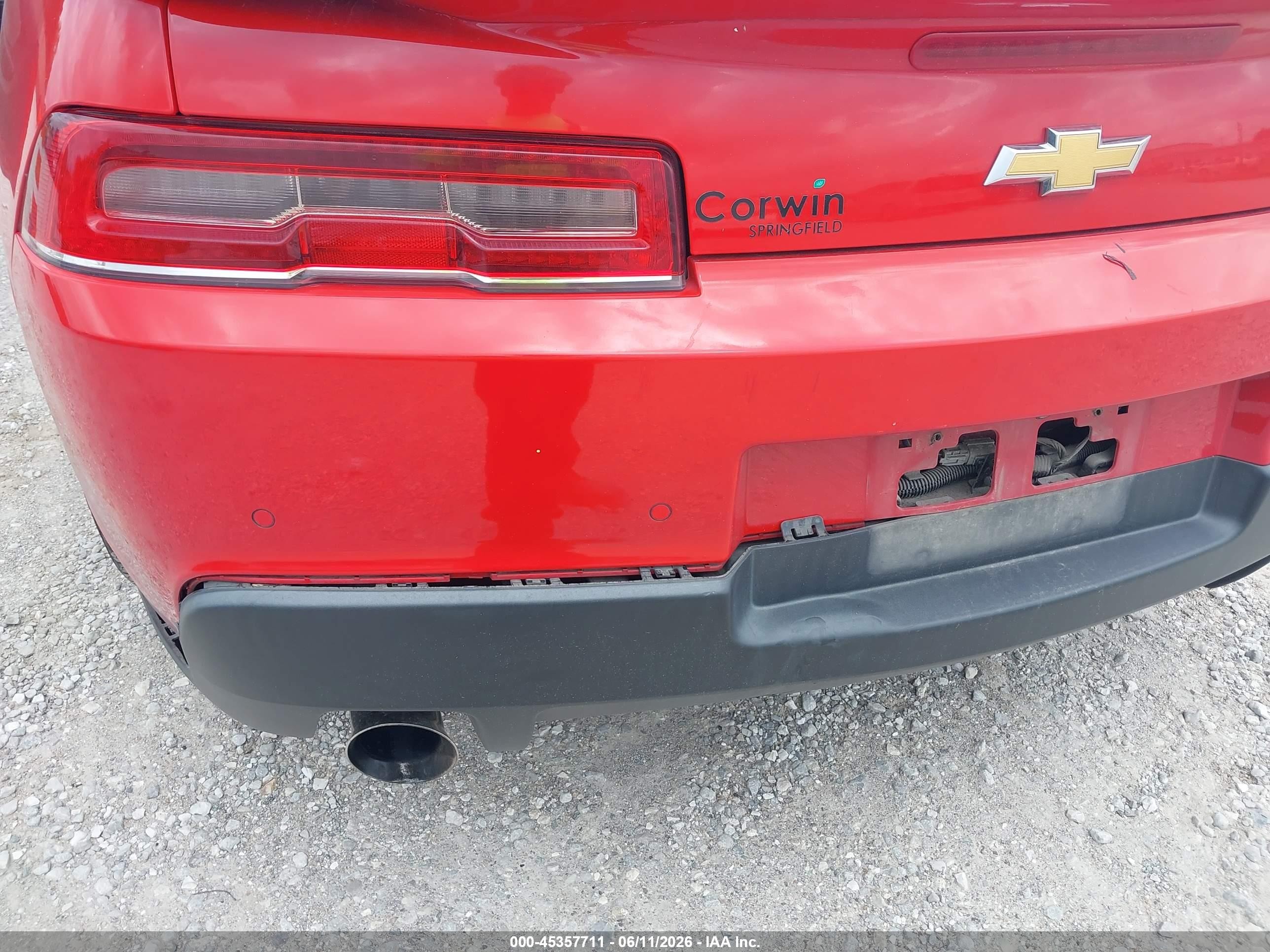 2015 Chevrolet Camaro 2lt Red vin: 2G1FF3D39F9298747