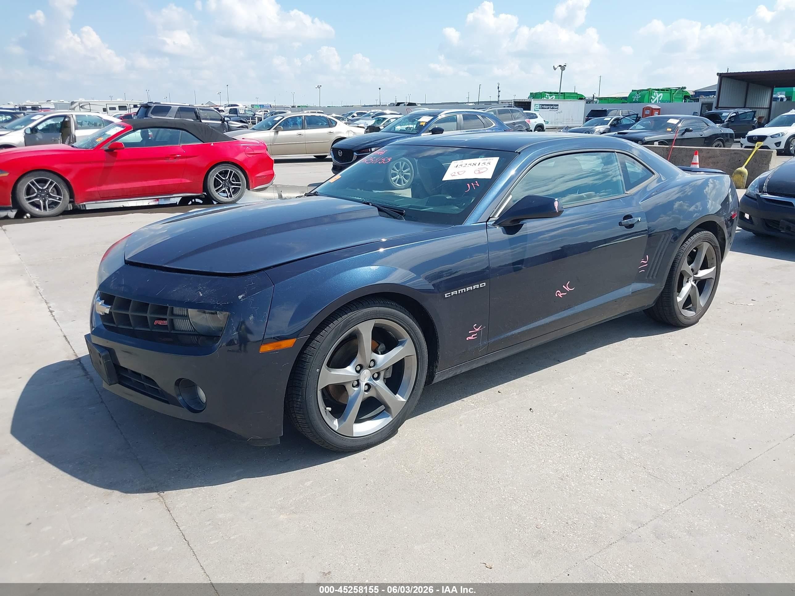 2013 Chevrolet Camaro 2lt Blue vin: 2G1FG1E30D9129293