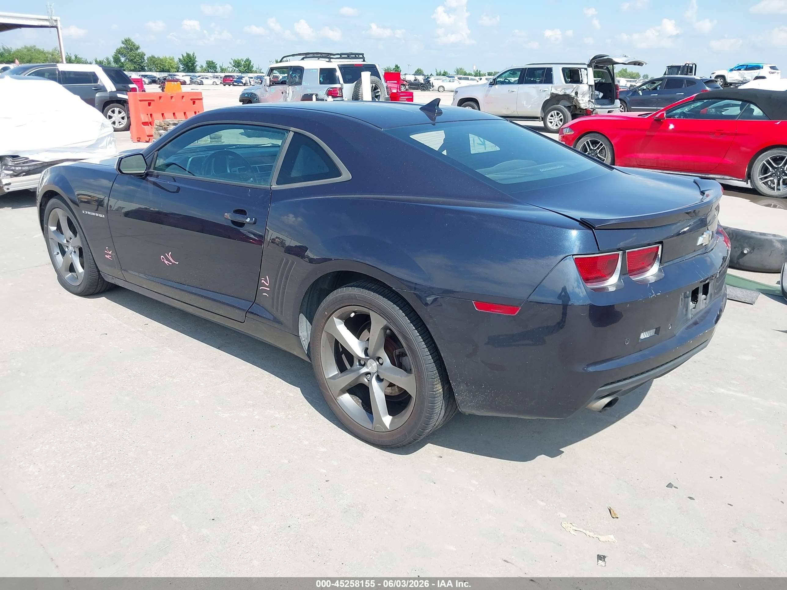 2013 Chevrolet Camaro 2lt Blue vin: 2G1FG1E30D9129293
