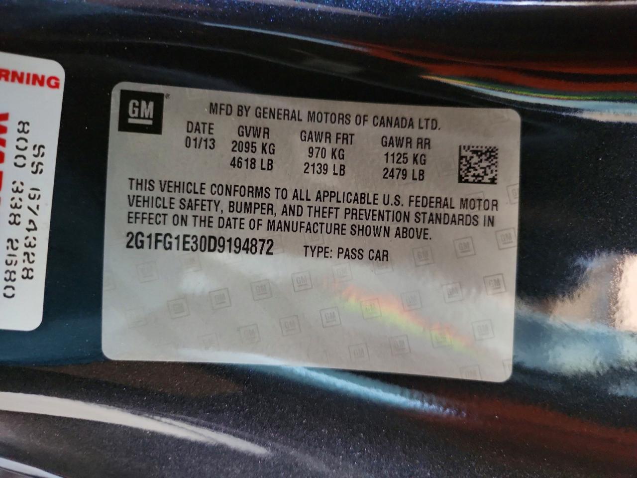 2013 Chevrolet Camaro Lt Синий vin: 2G1FG1E30D9194872