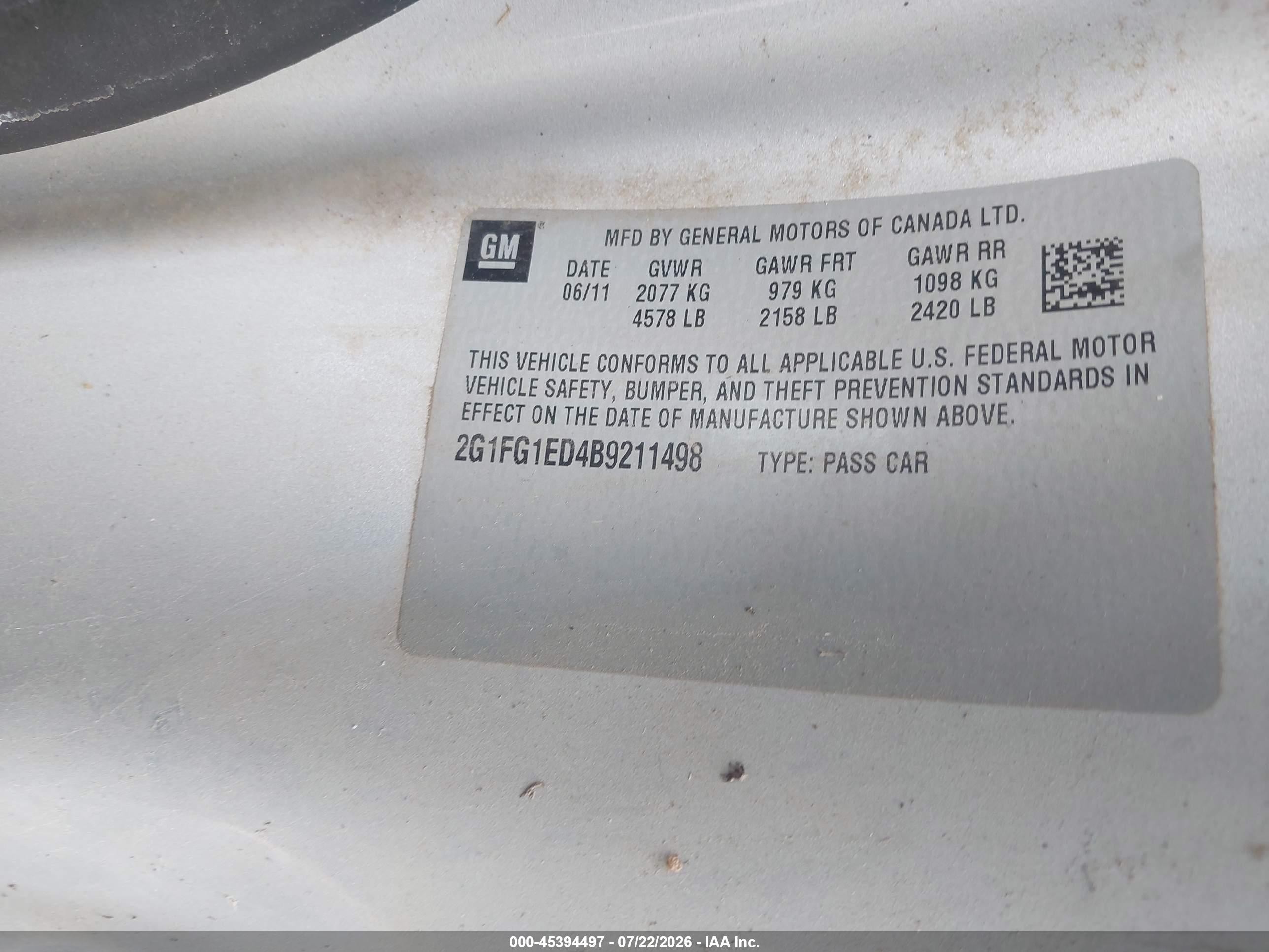 2011 Chevrolet Camaro 2lt Серебряный vin: 2G1FG1ED4B9211498