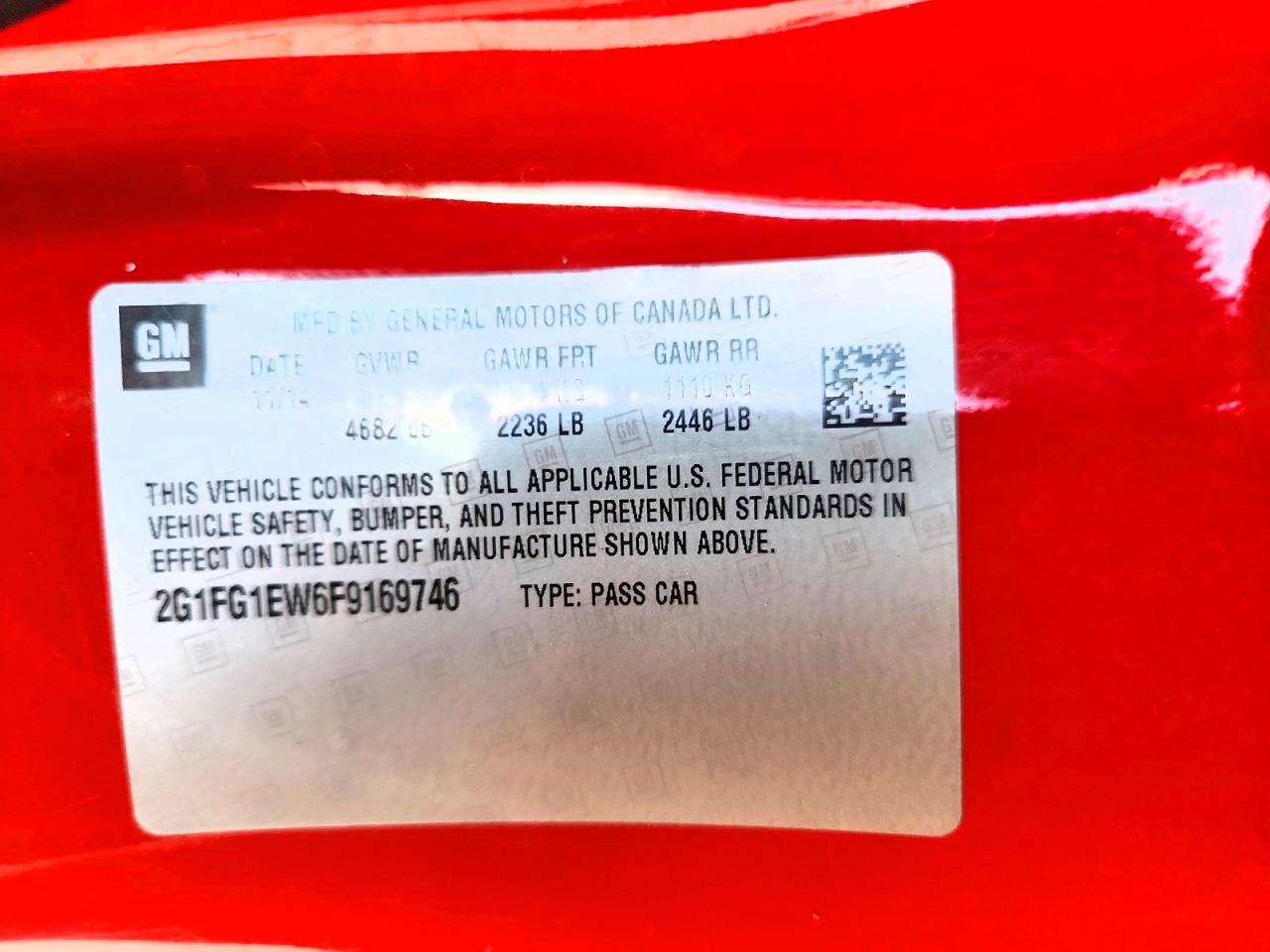 2015 Chevrolet Camaro Ss Red vin: 2G1FG1EW6F9169746