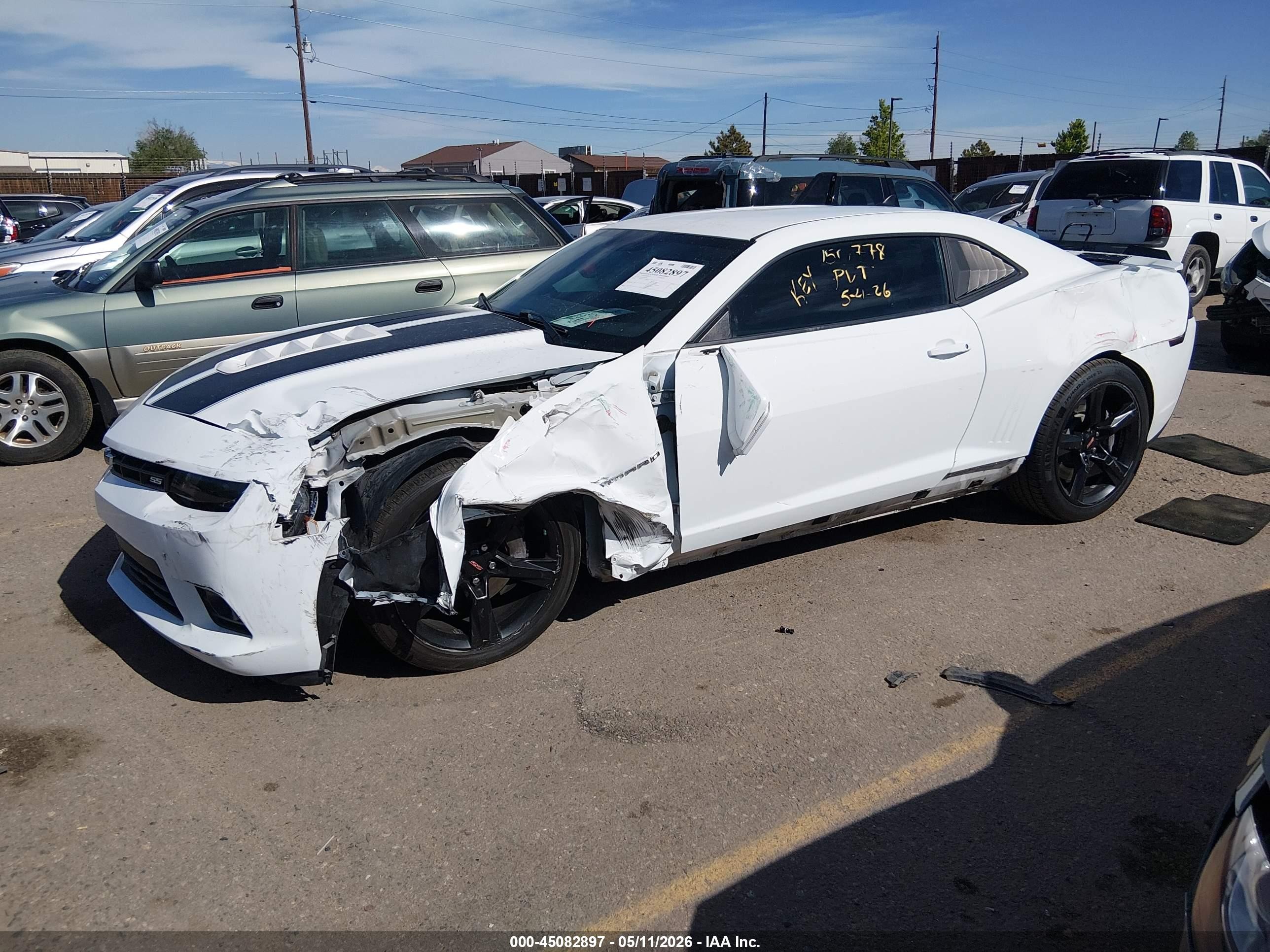2015 Chevrolet Camaro 1ss White vin: 2G1FG1EW9F9303701