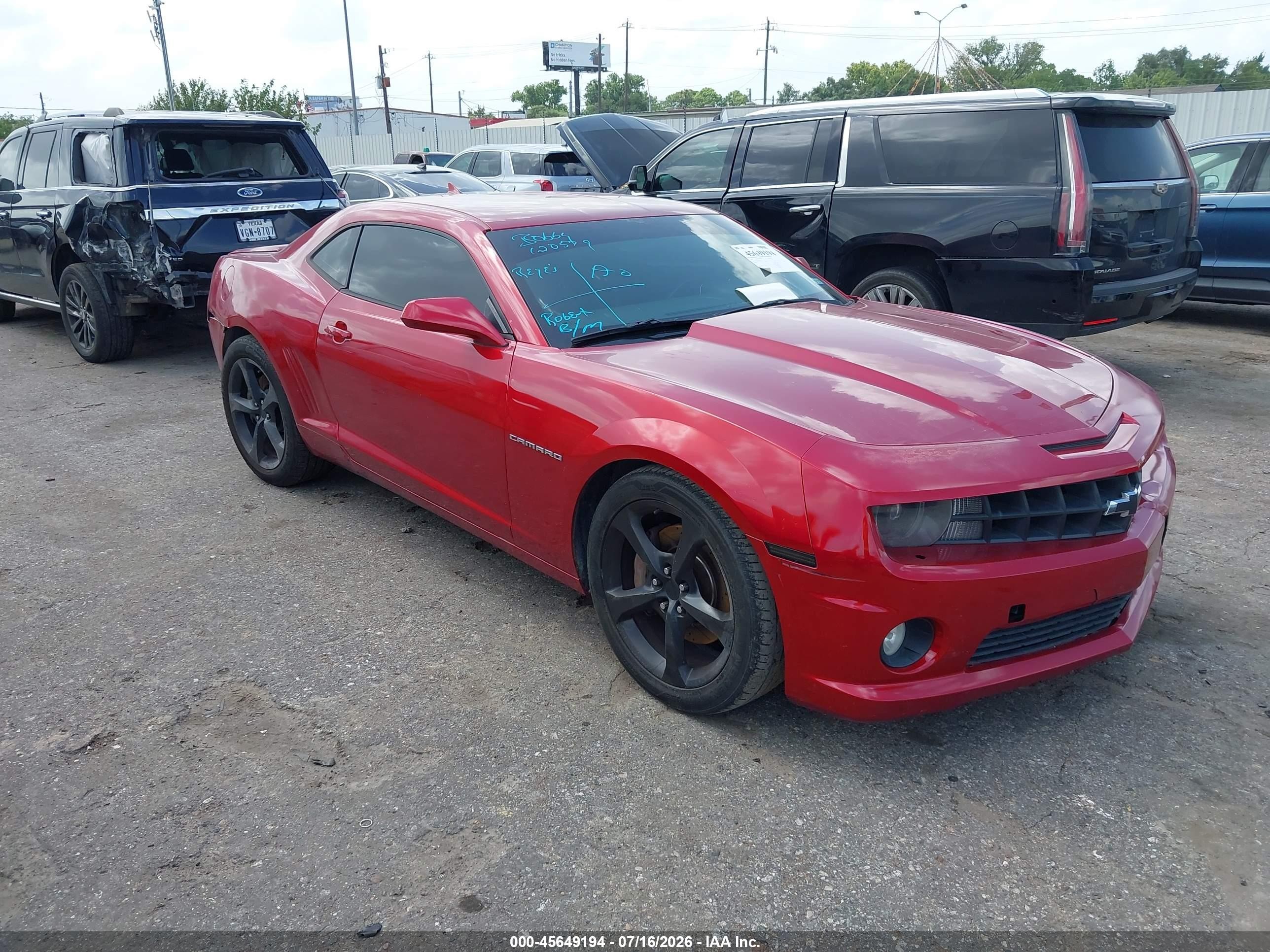 2013 Chevrolet Camaro 1ss Red vin: 2G1FJ1EJ1D9186974