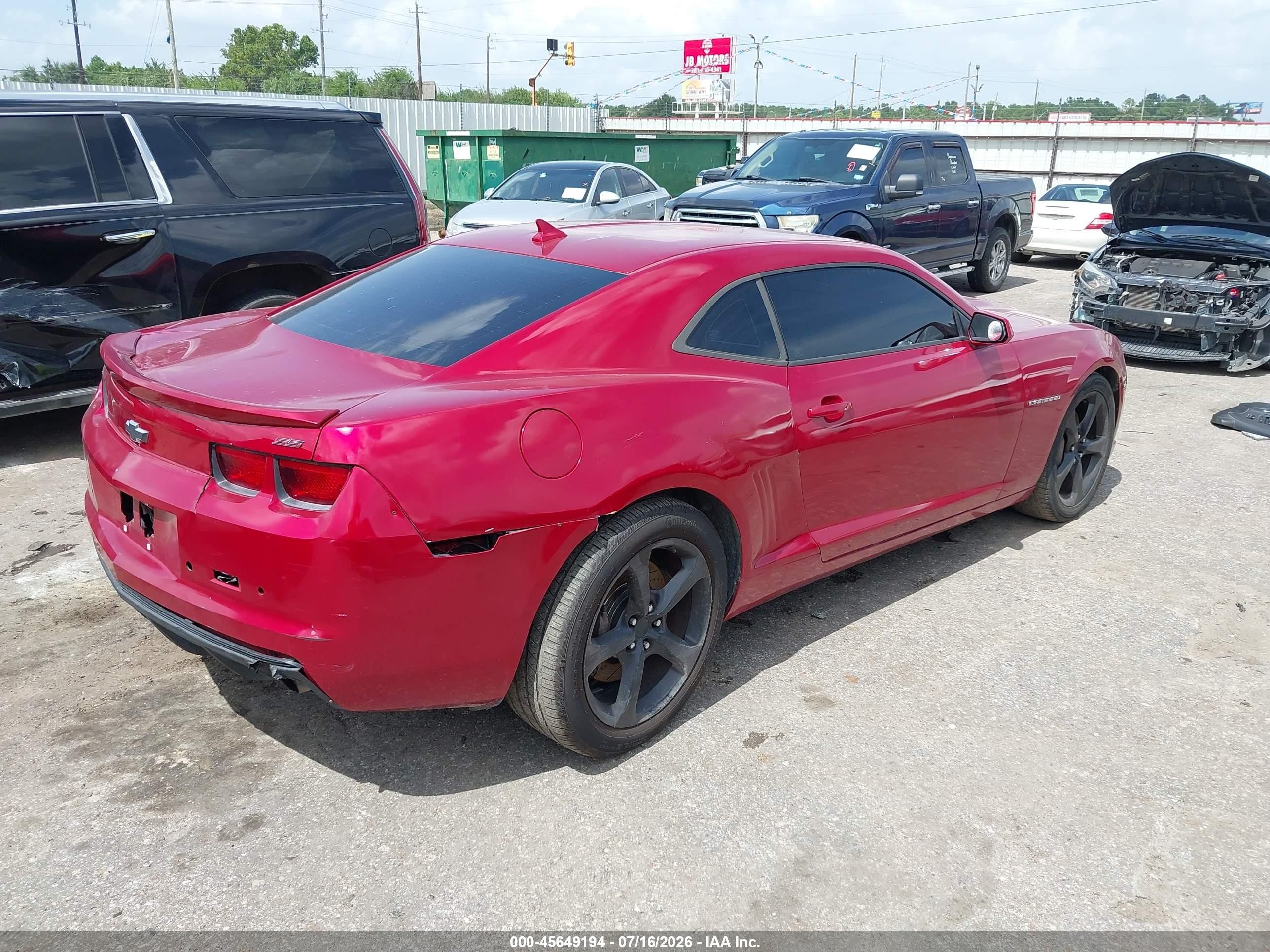 2013 Chevrolet Camaro 1ss Red vin: 2G1FJ1EJ1D9186974