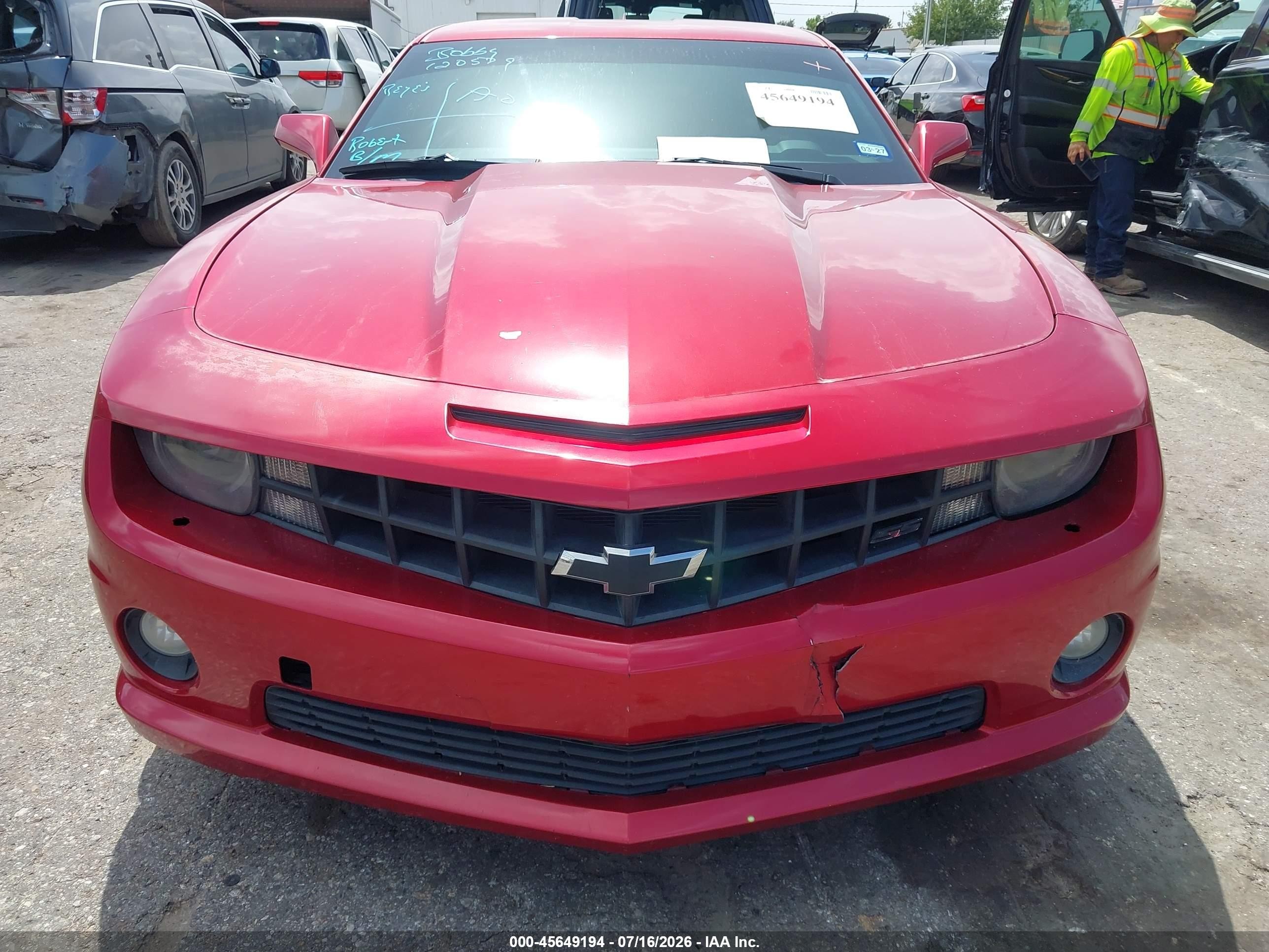 2013 Chevrolet Camaro 1ss Red vin: 2G1FJ1EJ1D9186974