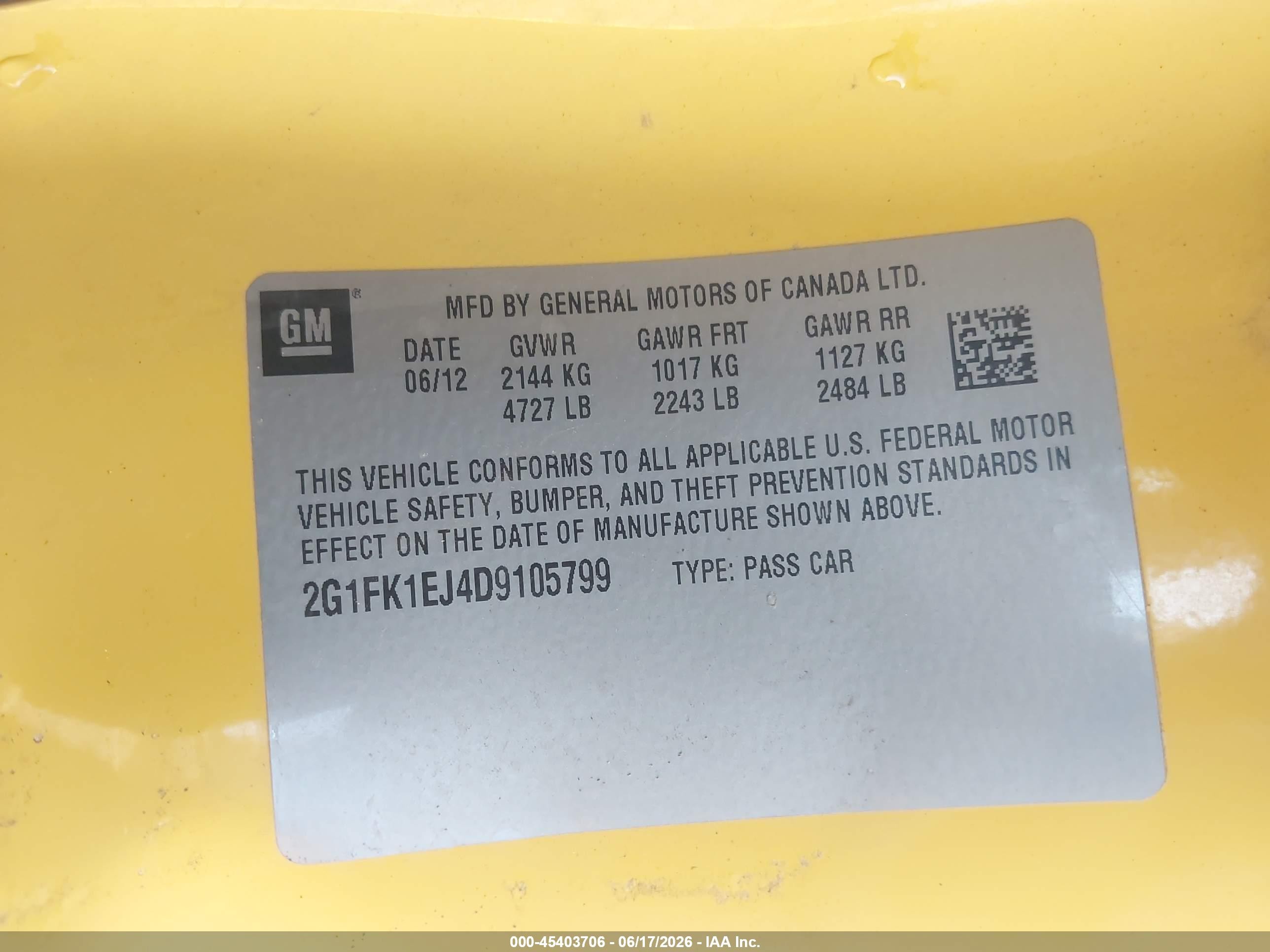 2013 Chevrolet Camaro 2ss Yellow vin: 2G1FK1EJ4D9105799