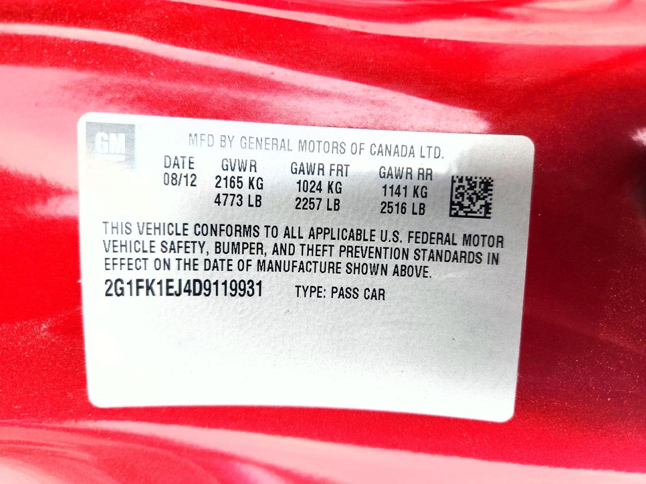 2013 Chevrolet Camaro 2ss Red vin: 2G1FK1EJ4D9119931