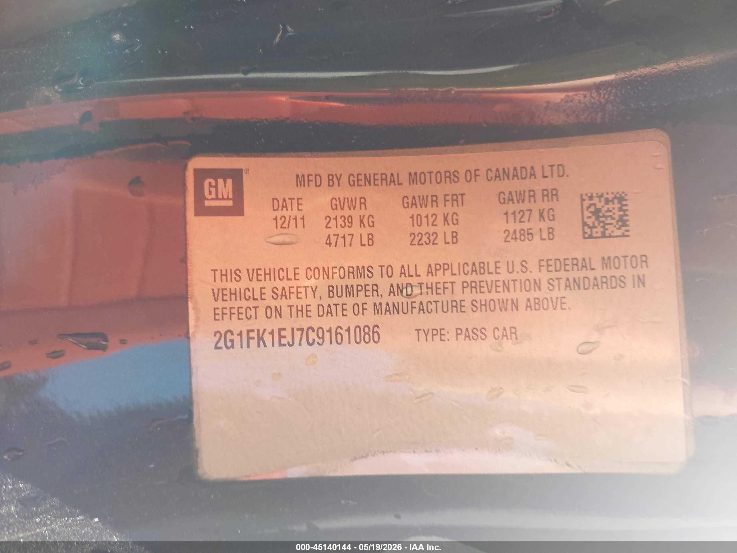 2012 Chevrolet Camaro 2ss Blue vin: 2G1FK1EJ7C9161086