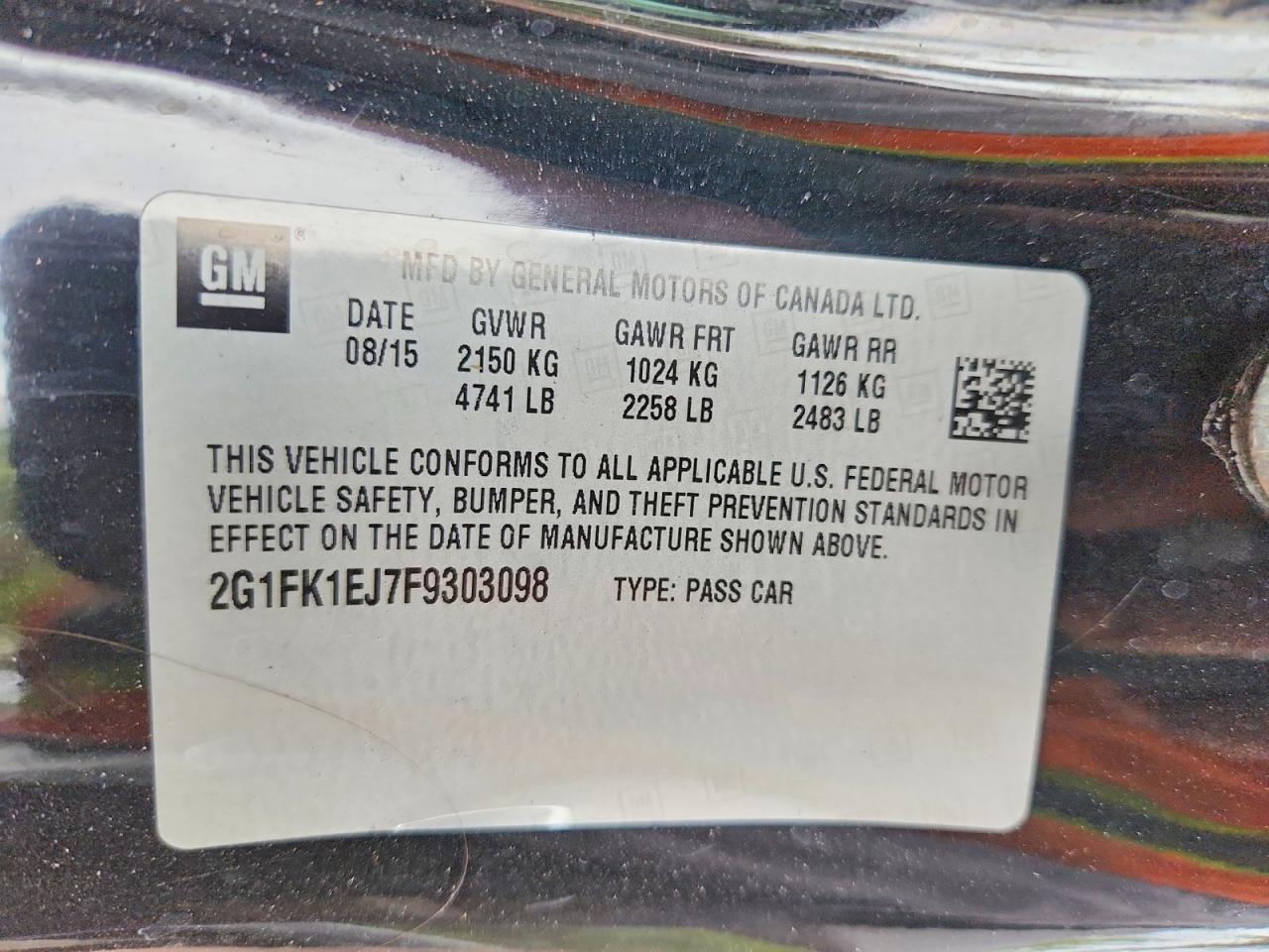 2015 Chevrolet Camaro 2ss Black vin: 2G1FK1EJ7F9303098
