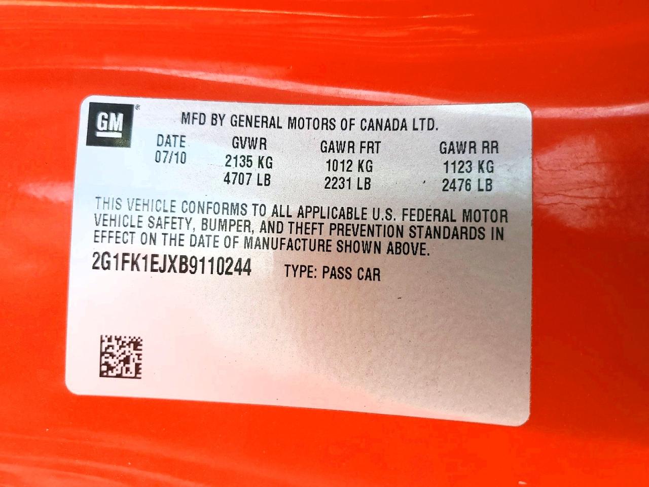 2011 Chevrolet Camaro 2ss Orange vin: 2G1FK1EJXB9110244