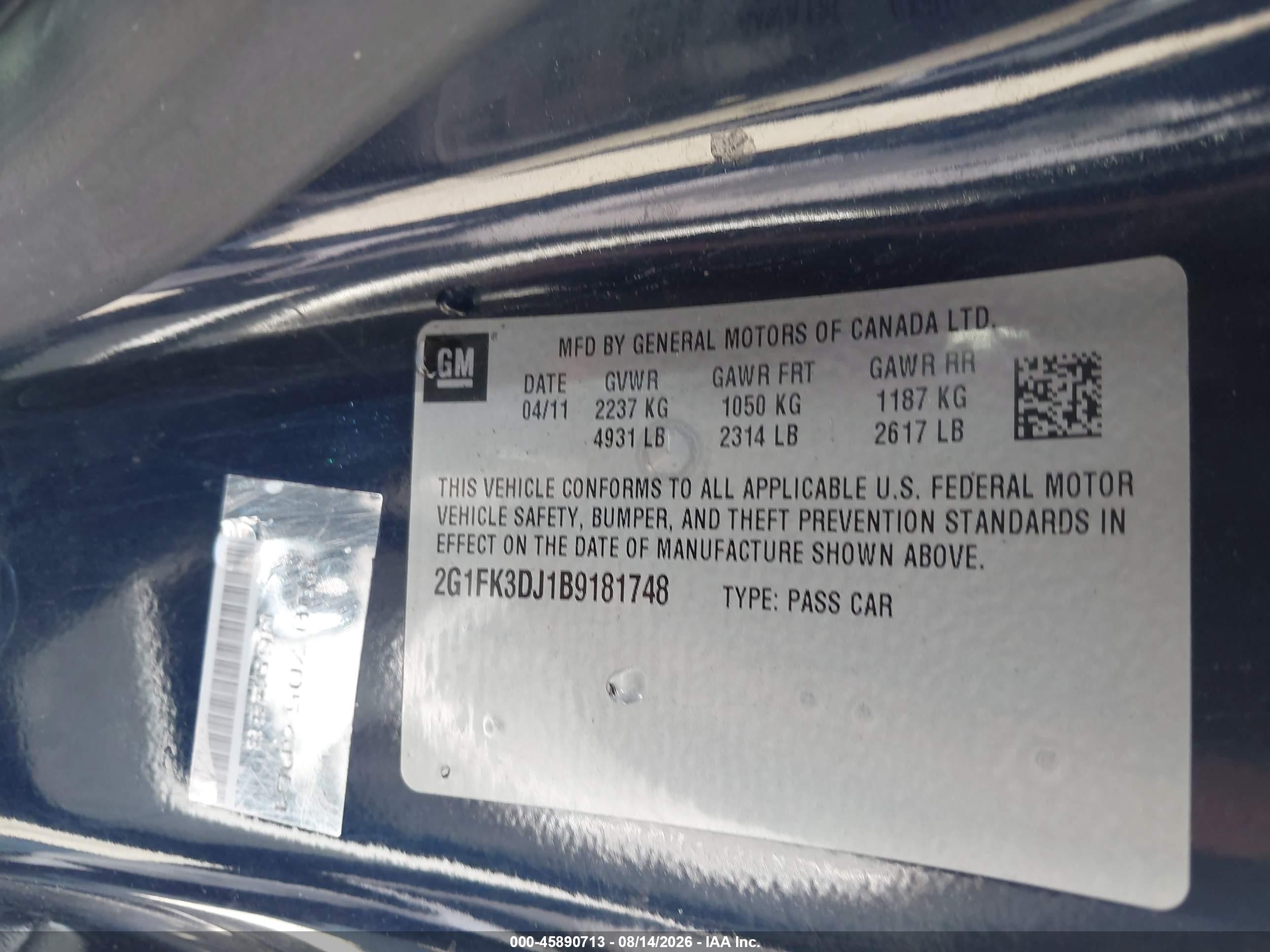 2011 Chevrolet Camaro 2ss Blue vin: 2G1FK3DJ1B9181748