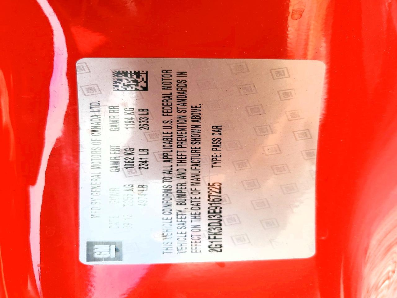 2014 Chevrolet Camaro 2ss Red vin: 2G1FK3DJ3E9167225