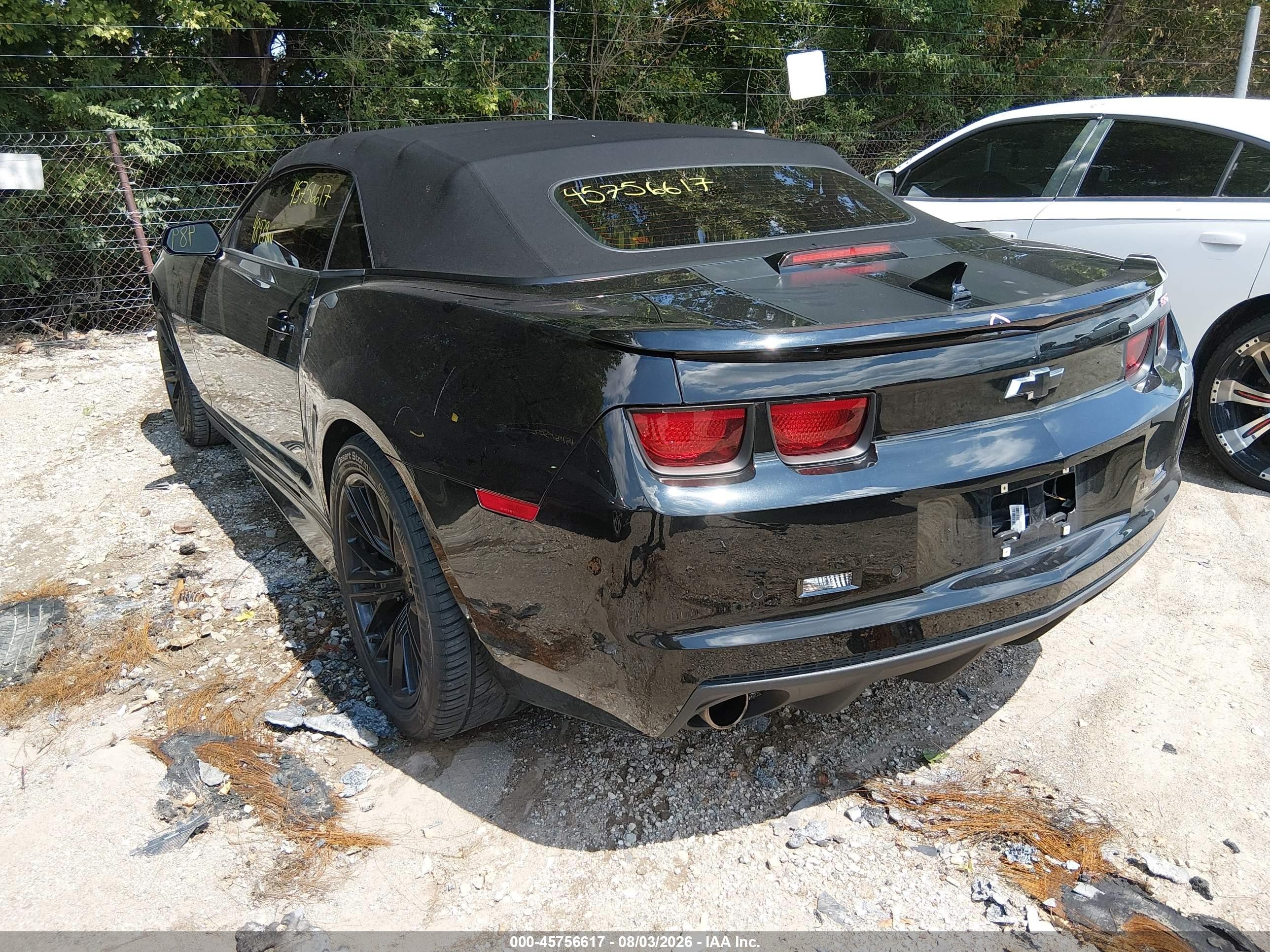2012 Chevrolet Camaro 2ss Black vin: 2G1FK3DJ4C9101733
