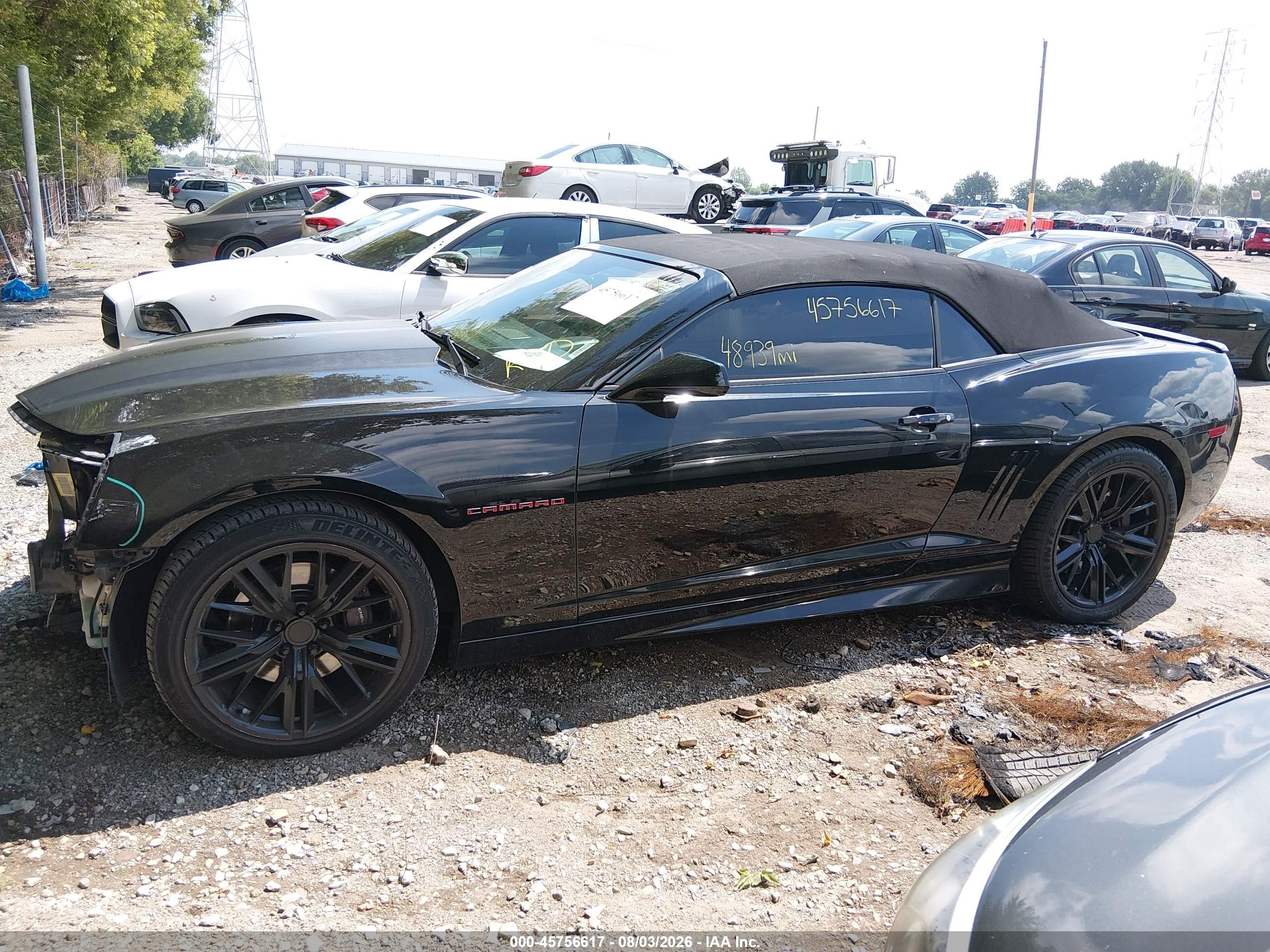 2012 Chevrolet Camaro 2ss Black vin: 2G1FK3DJ4C9101733