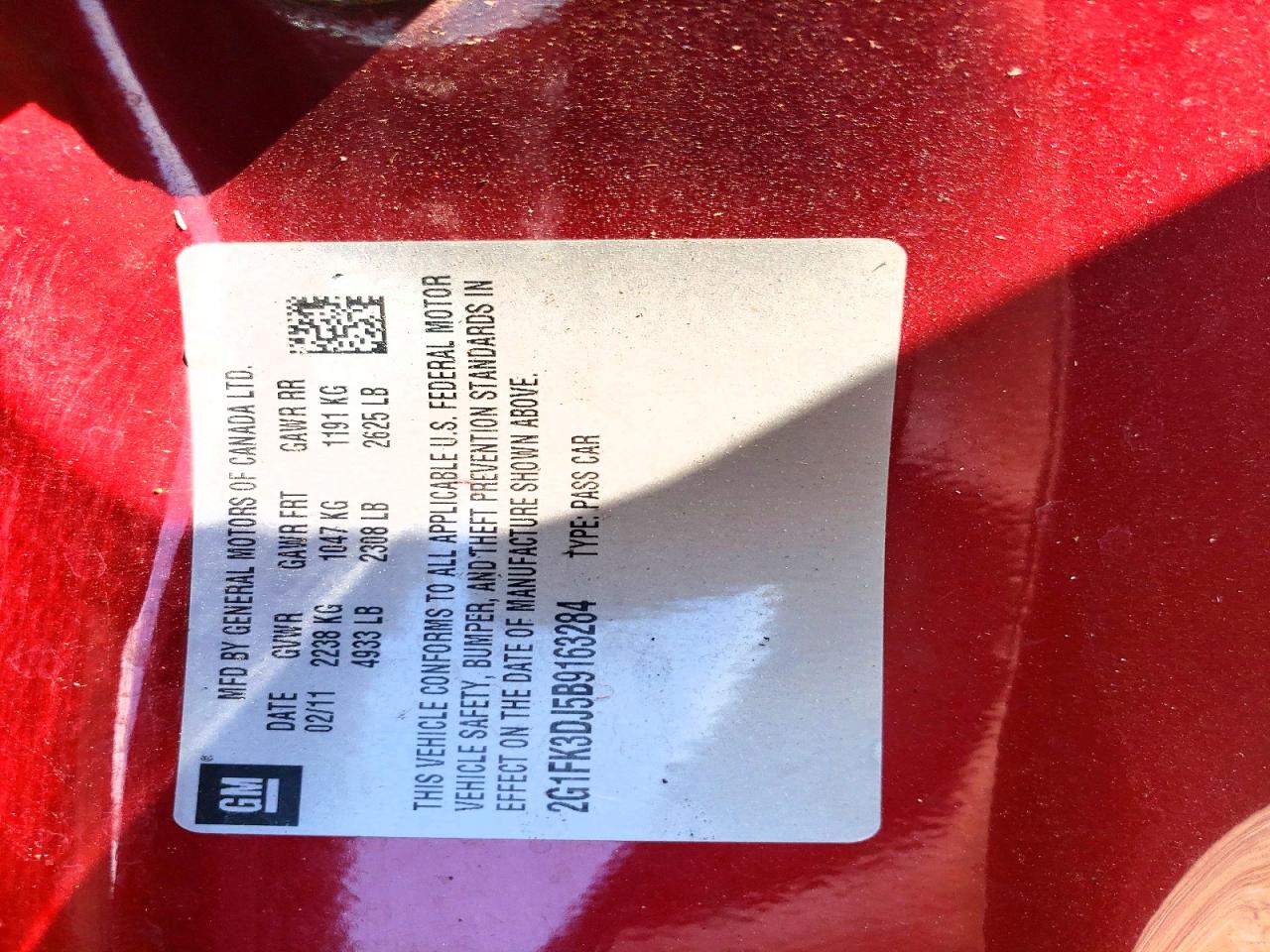 2011 Chevrolet Camaro 2ss Burgundy vin: 2G1FK3DJ5B9163284