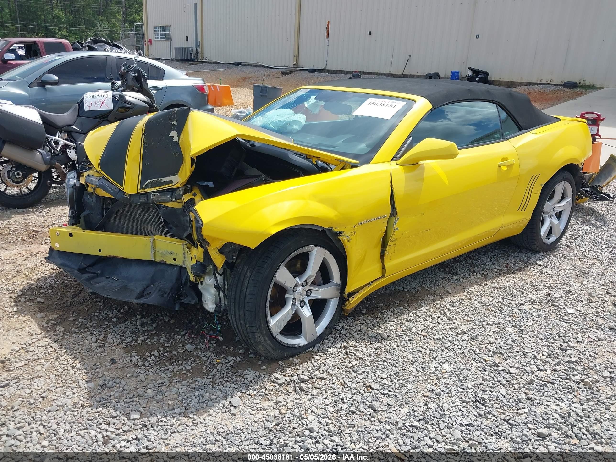 2012 Chevrolet Camaro 2ss Желтый vin: 2G1FK3DJ9C9136820