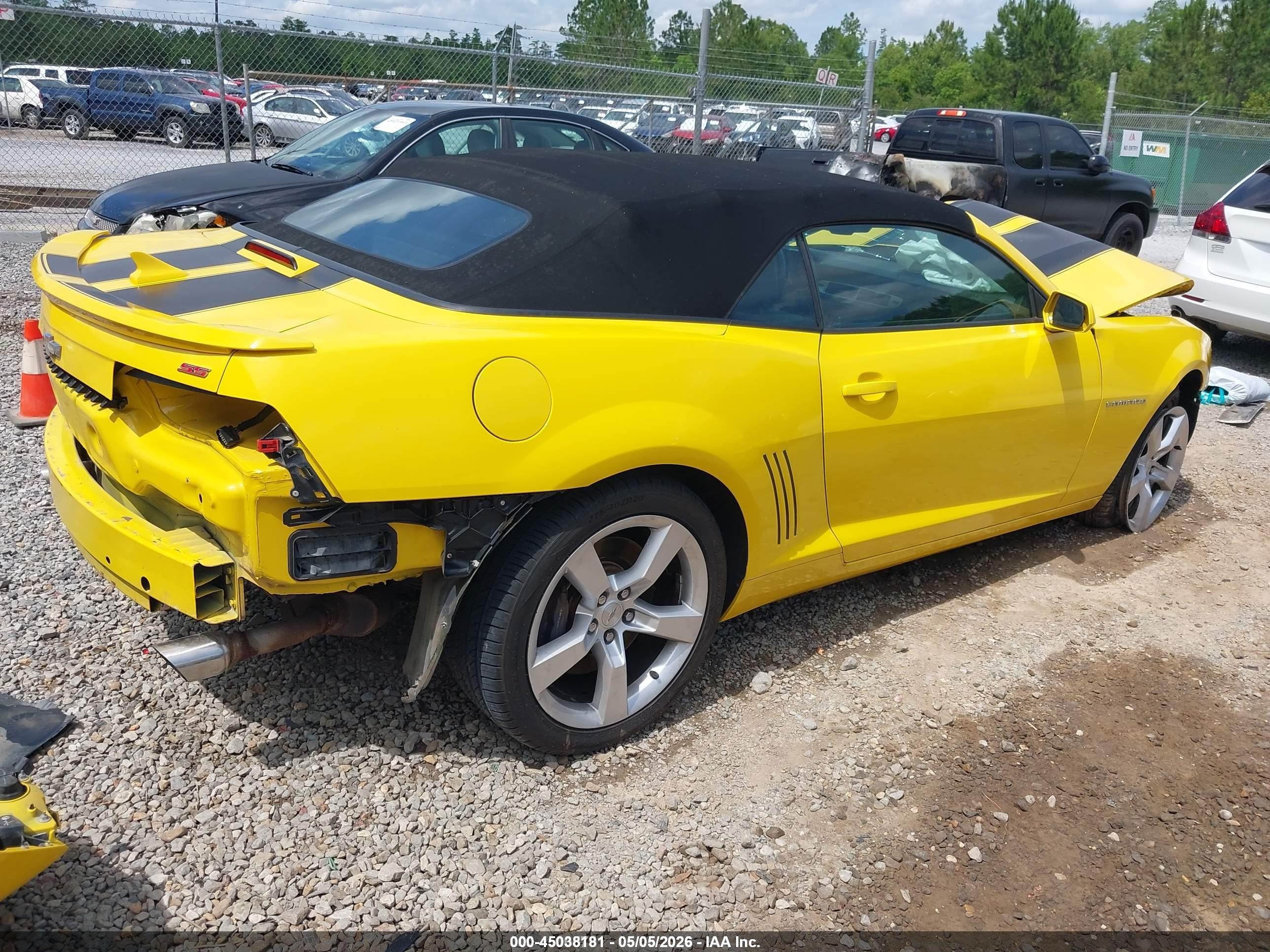 2012 Chevrolet Camaro 2ss Желтый vin: 2G1FK3DJ9C9136820