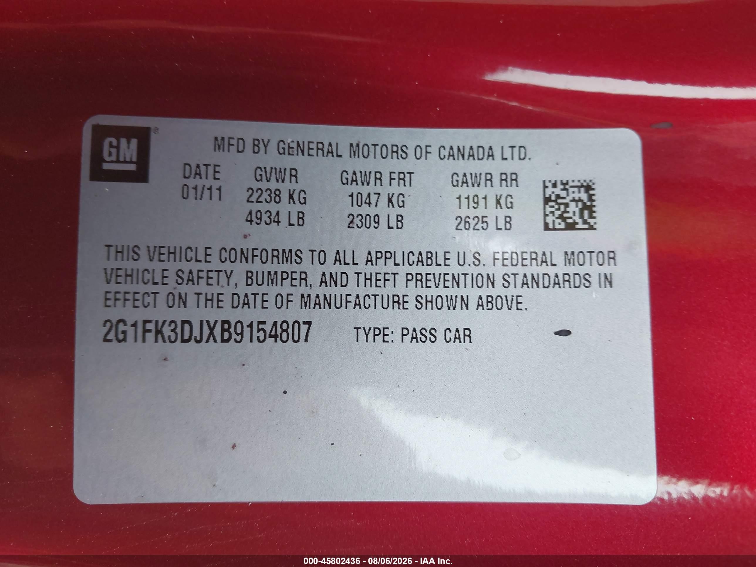 2011 Chevrolet Camaro 2ss Красный vin: 2G1FK3DJXB9154807