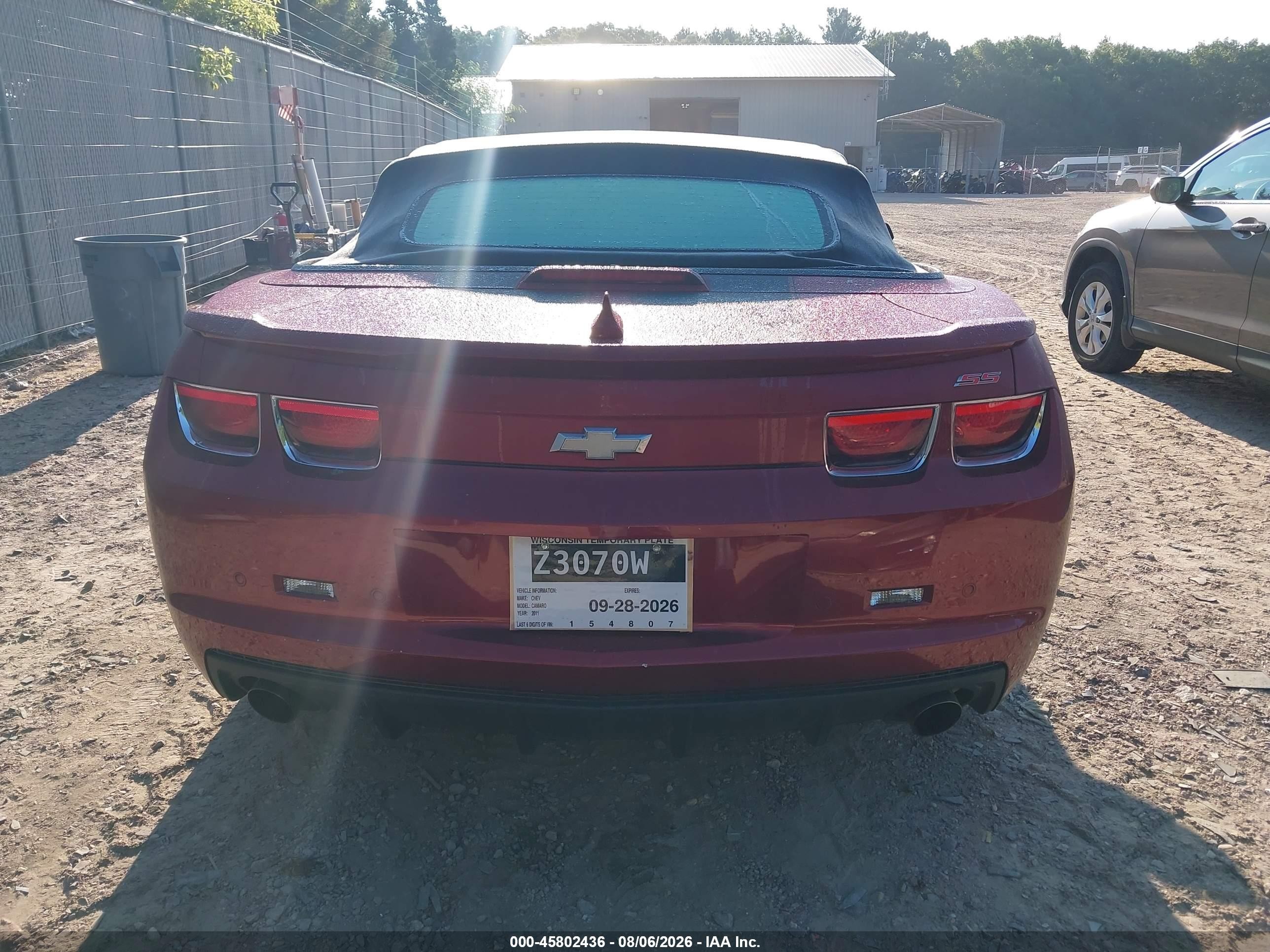 2011 Chevrolet Camaro 2ss Красный vin: 2G1FK3DJXB9154807