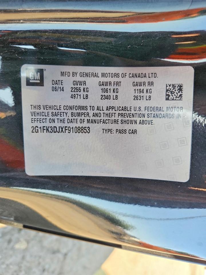2015 Chevrolet Camaro 2ss Black vin: 2G1FK3DJXF9108853