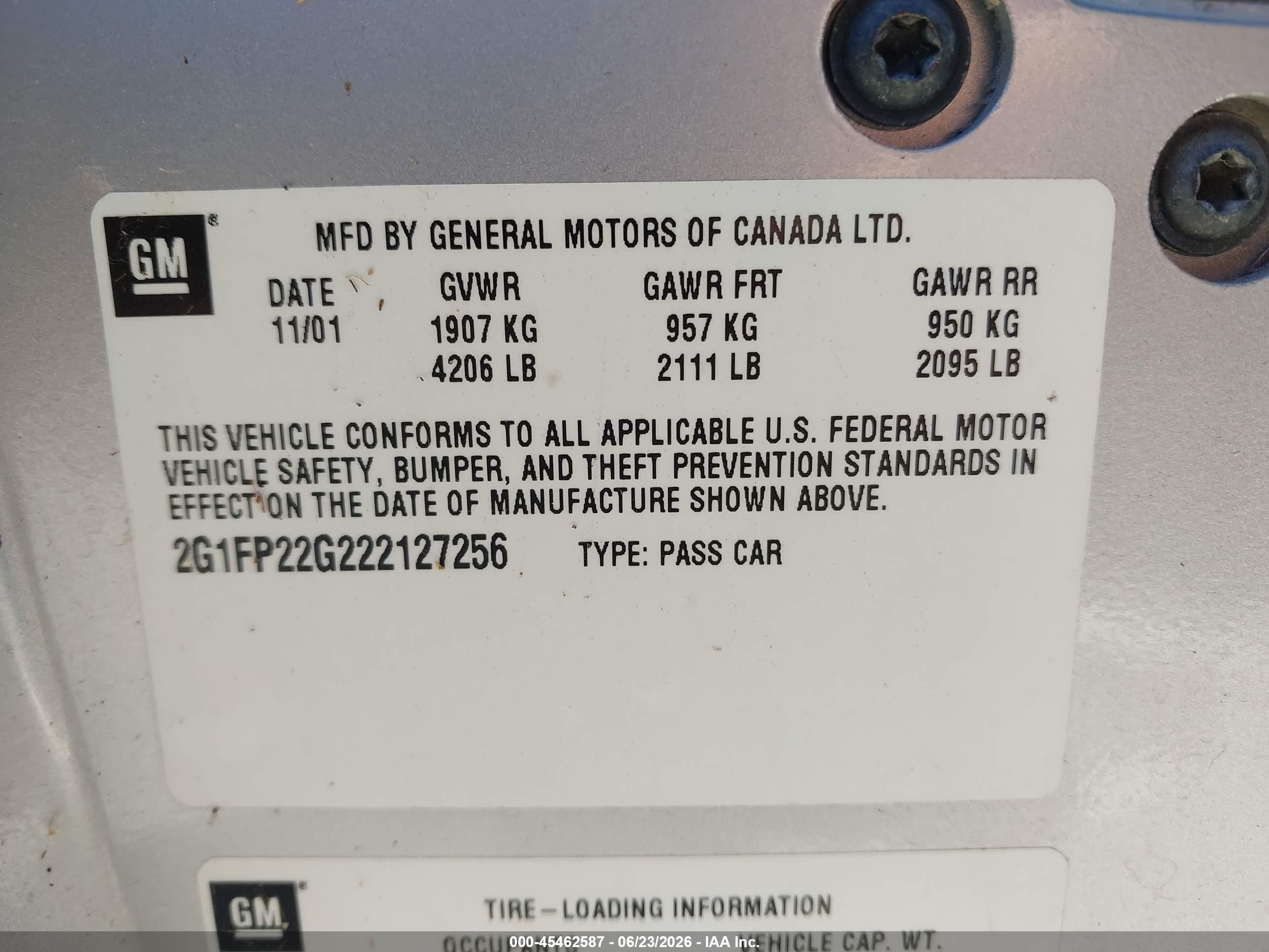 2002 Chevrolet Camaro Z28 Silver vin: 2G1FP22G222127256