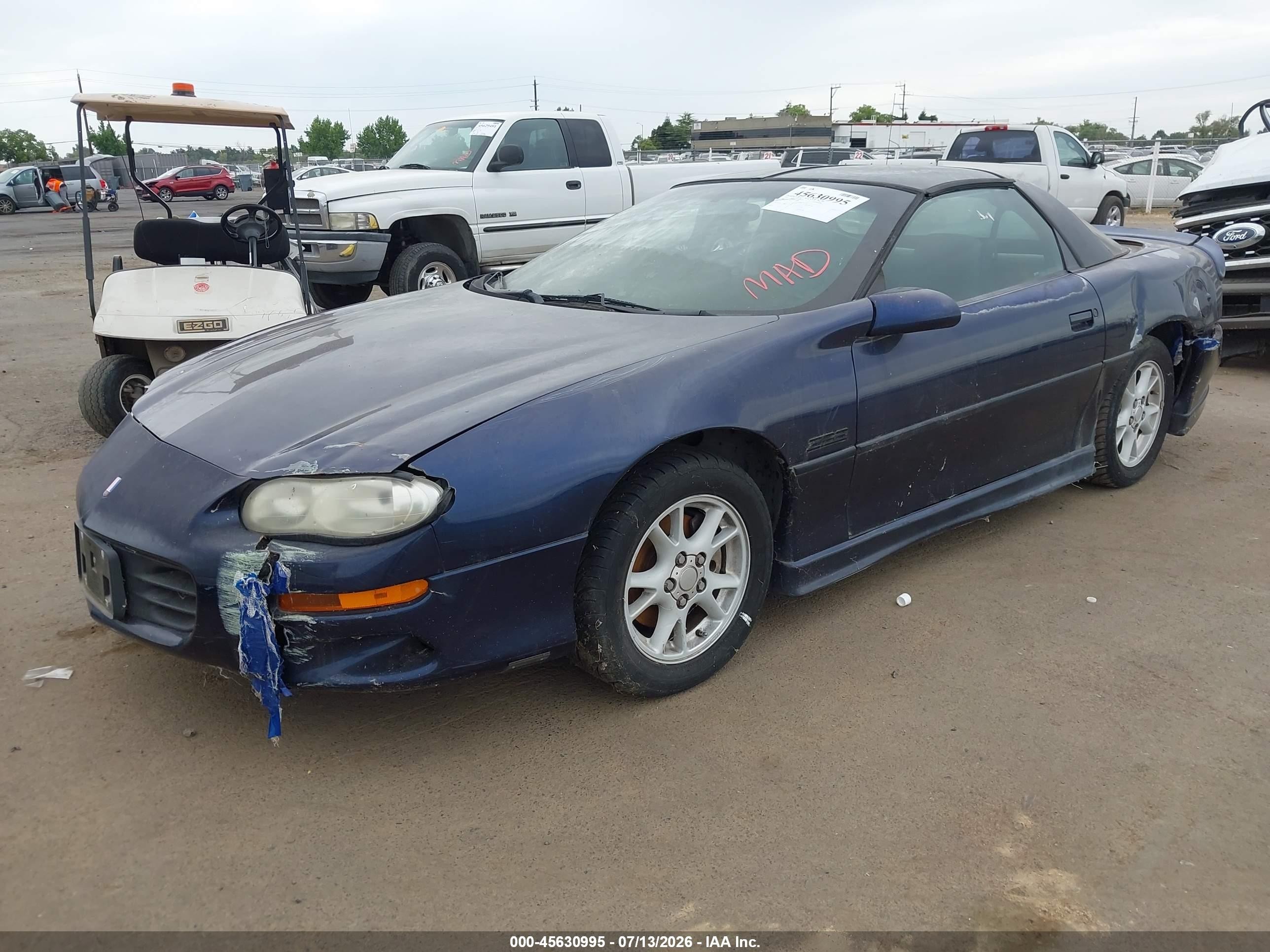 2002 Chevrolet Camaro Z28 Dark Blue vin: 2G1FP22G322110160