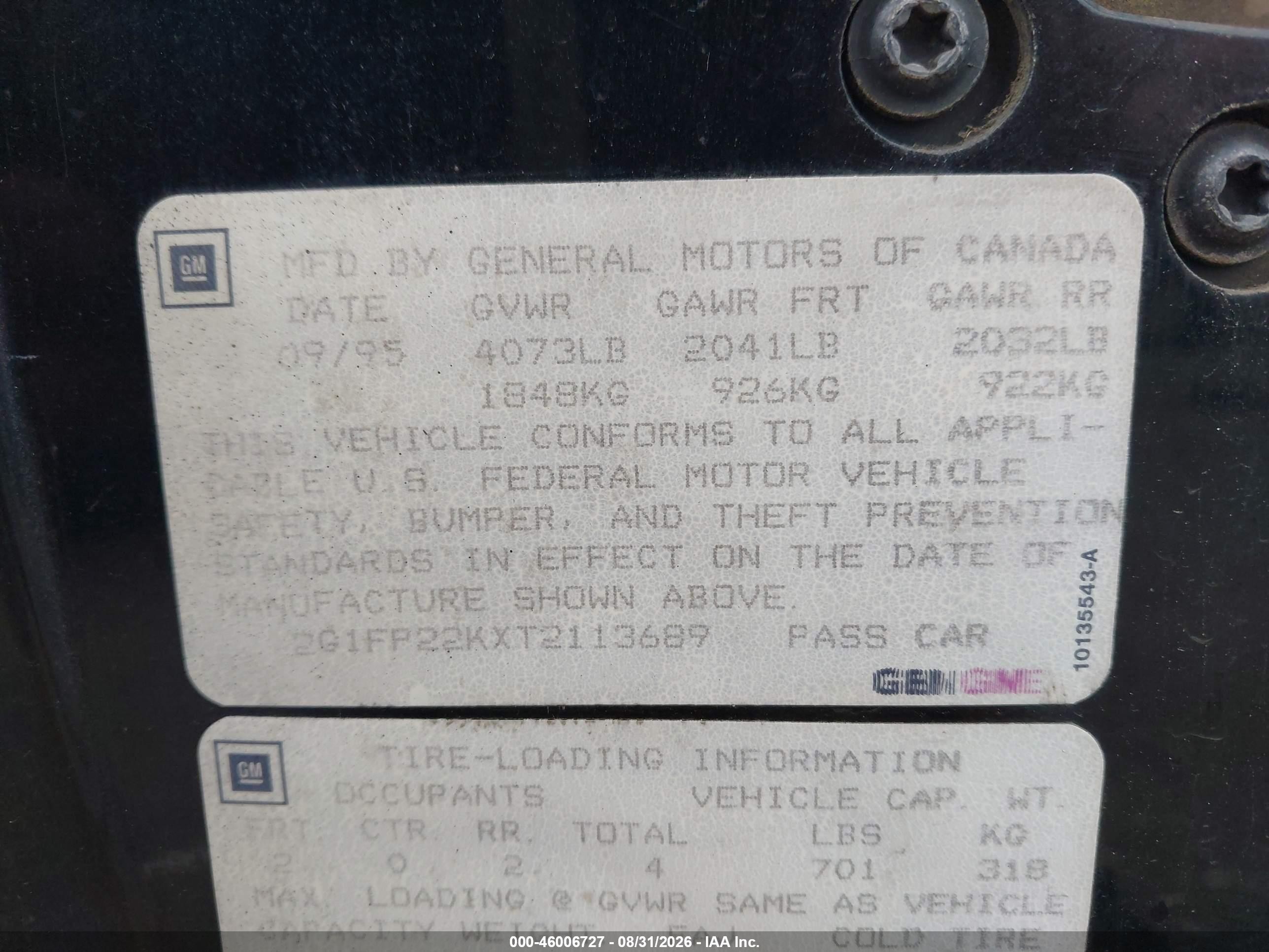 1996 Chevrolet Camaro Rs Black vin: 2G1FP22KXT2113689