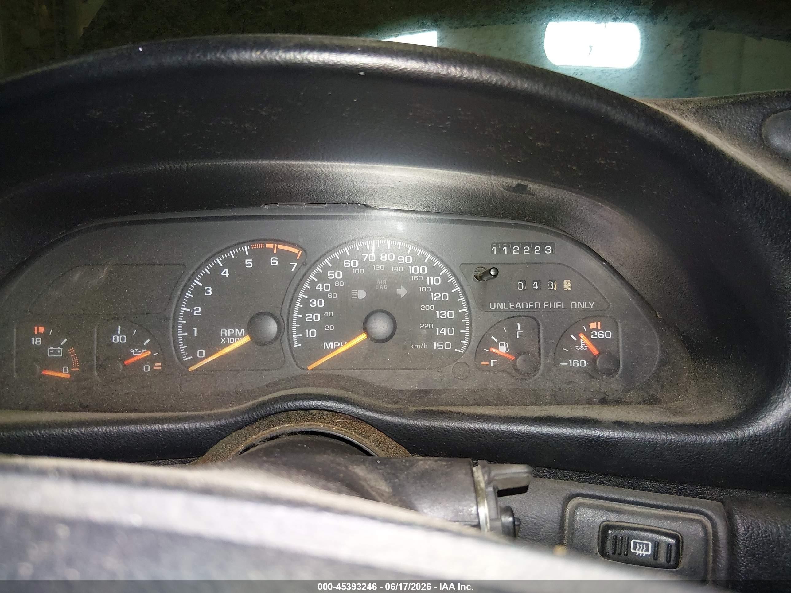 1996 Chevrolet Camaro Z28 Black vin: 2G1FP22P4T2103042