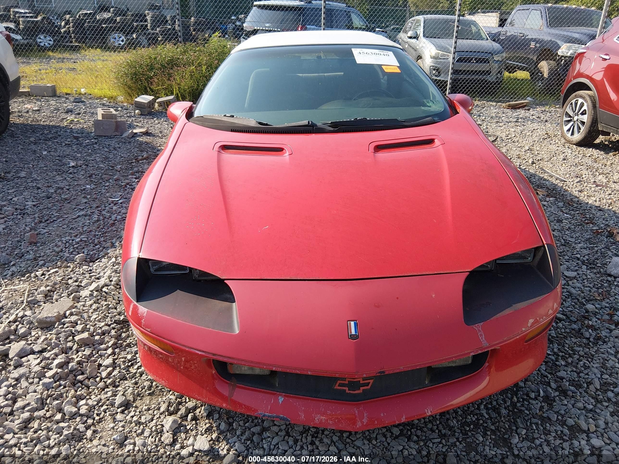 1996 Chevrolet Camaro Rs Red vin: 2G1FP32K0T2151552