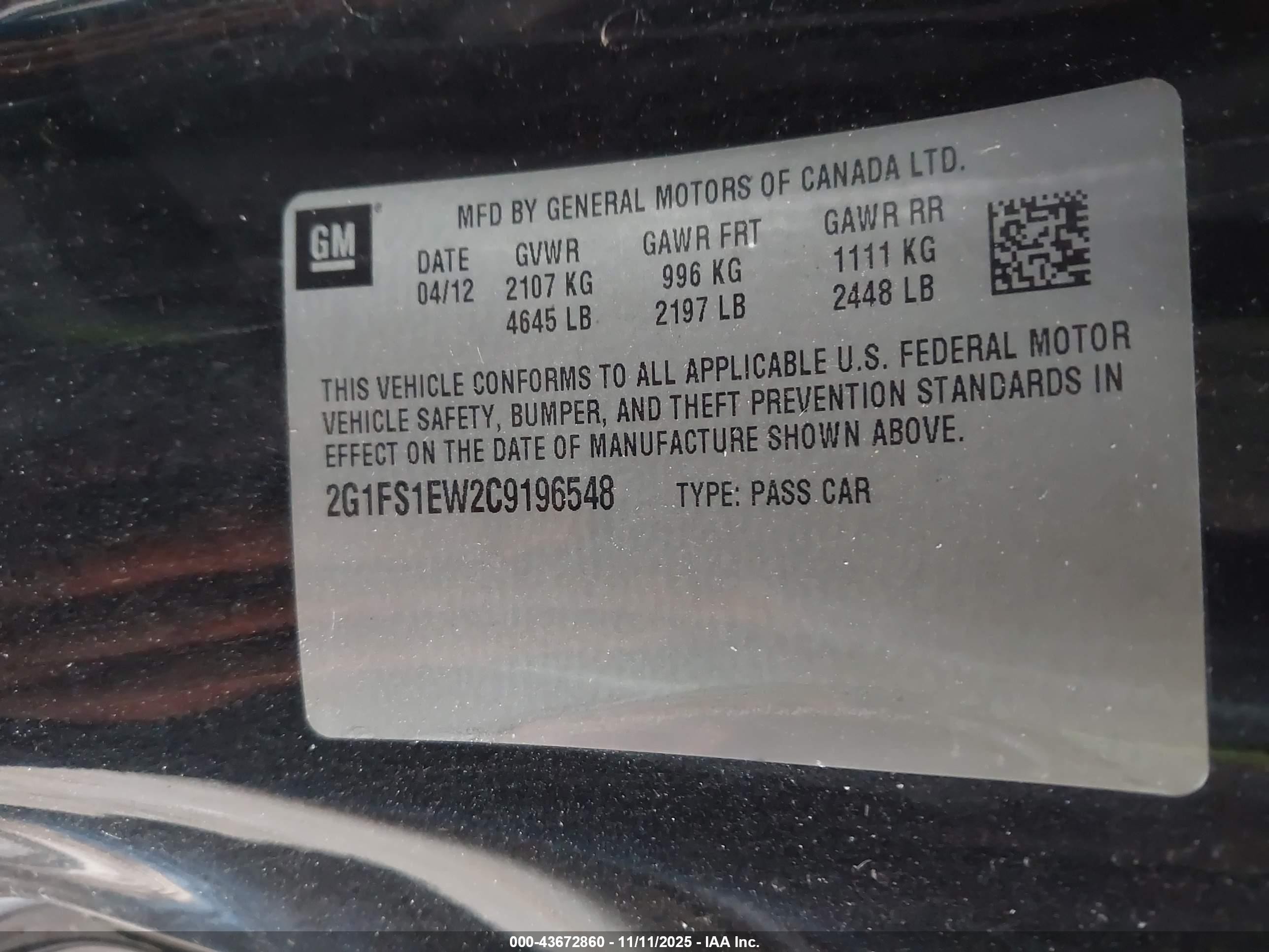 2012 Chevrolet Camaro 1ss Black vin: 2G1FS1EW2C9196548
