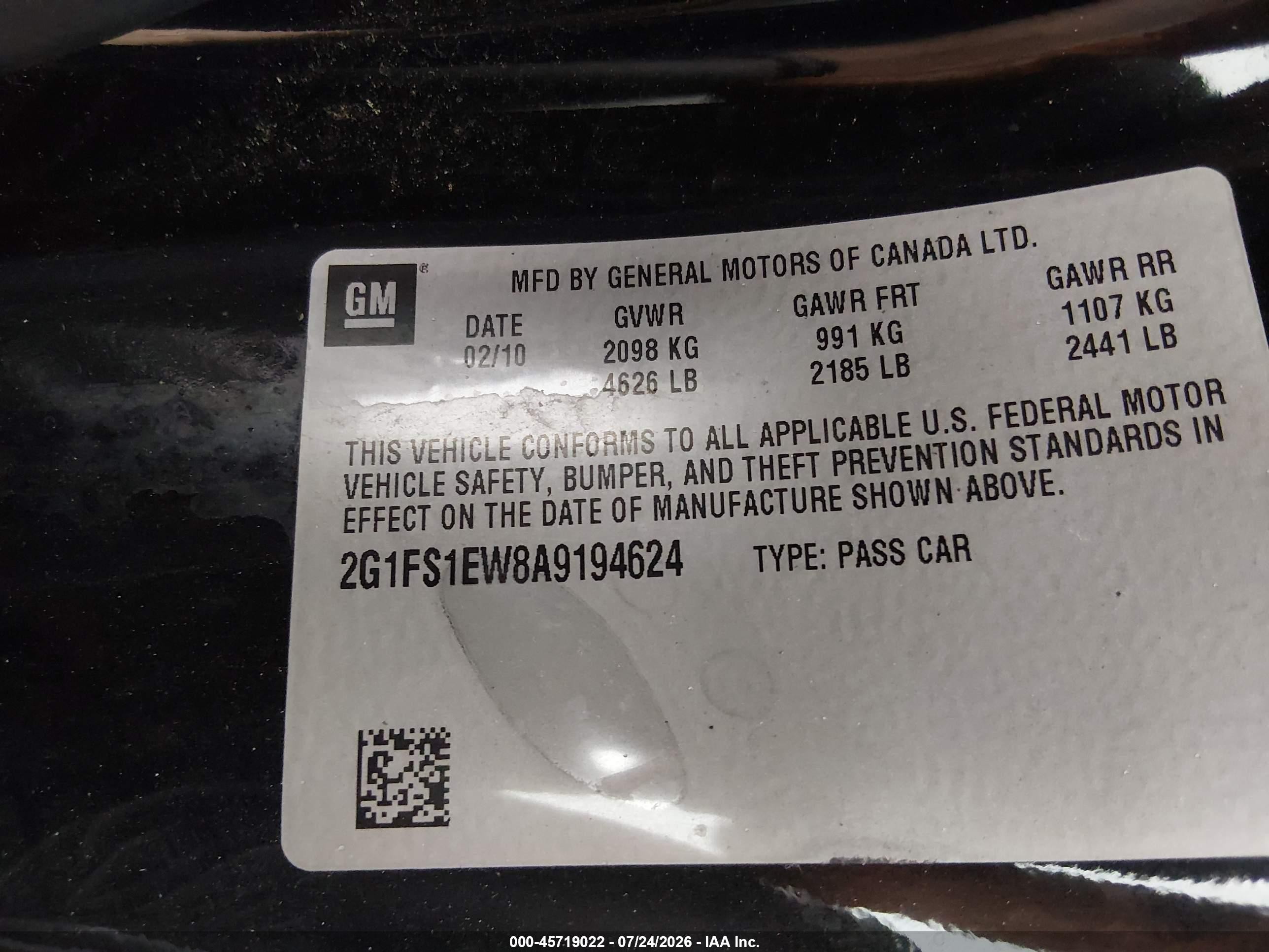 2010 Chevrolet Camaro 1ss Black vin: 2G1FS1EW8A9194624