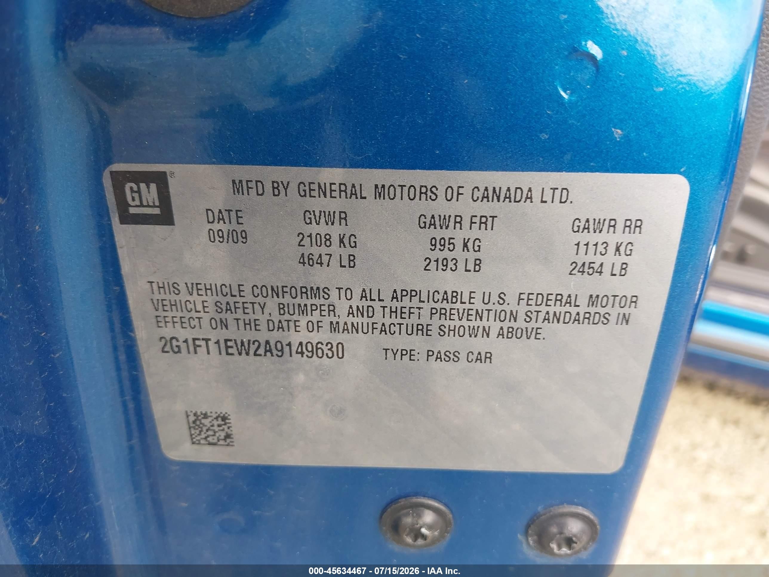 2010 Chevrolet Camaro 2ss Blue vin: 2G1FT1EW2A9149630