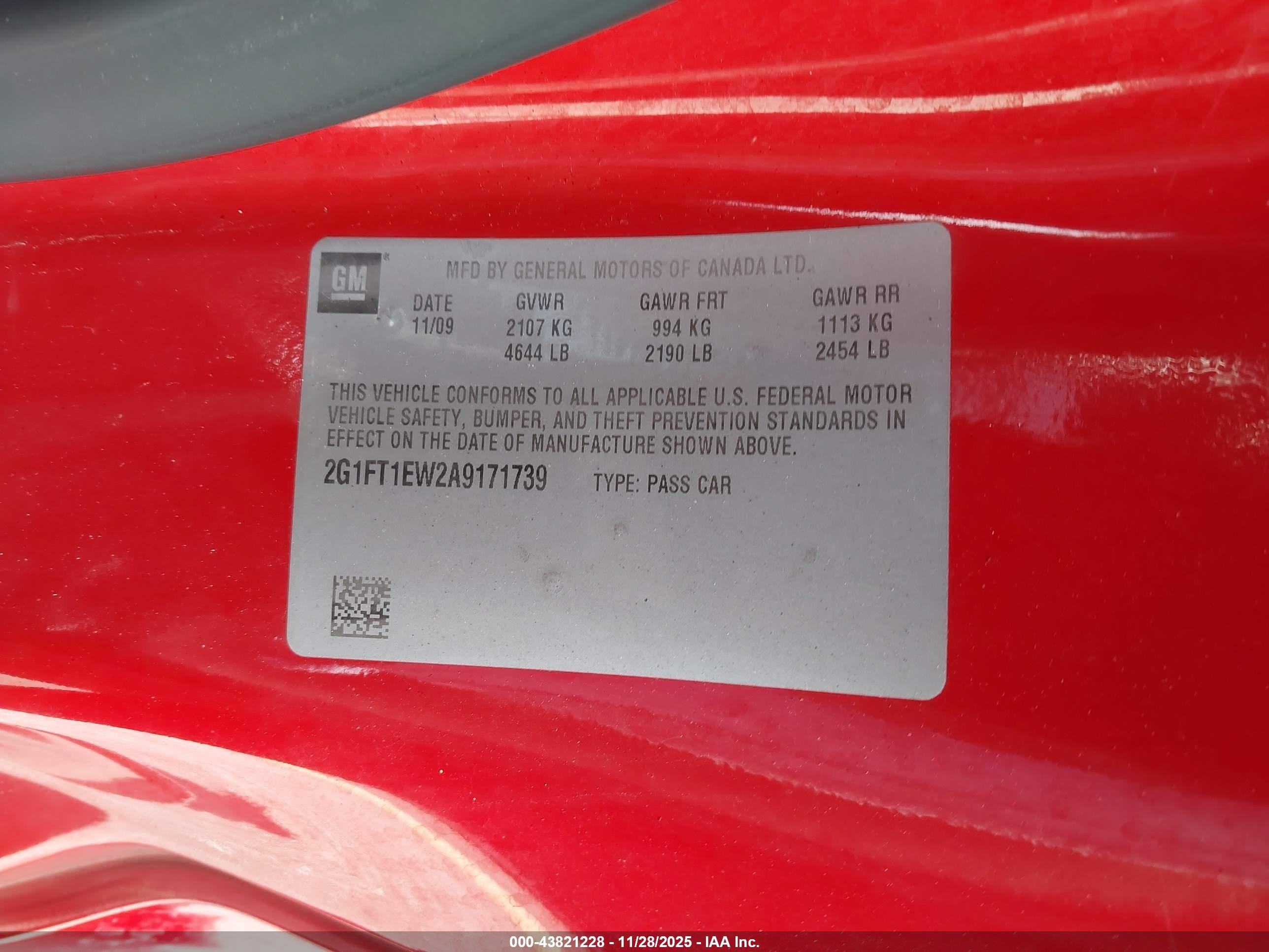 2010 Chevrolet Camaro 2ss Red vin: 2G1FT1EW2A9171739