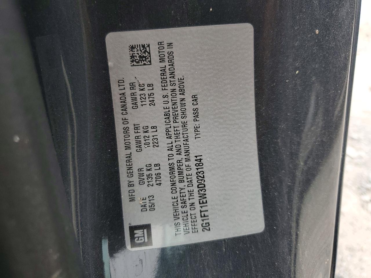 2013 Chevrolet Camaro 2ss Gray vin: 2G1FT1EW3D9231841