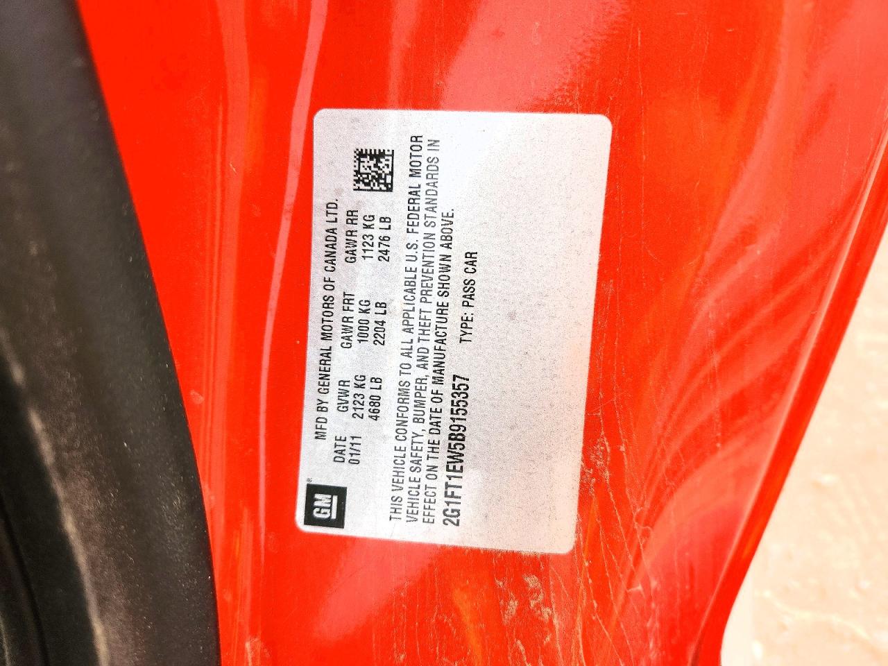 2011 Chevrolet Camaro 2ss Orange vin: 2G1FT1EW5B9155357