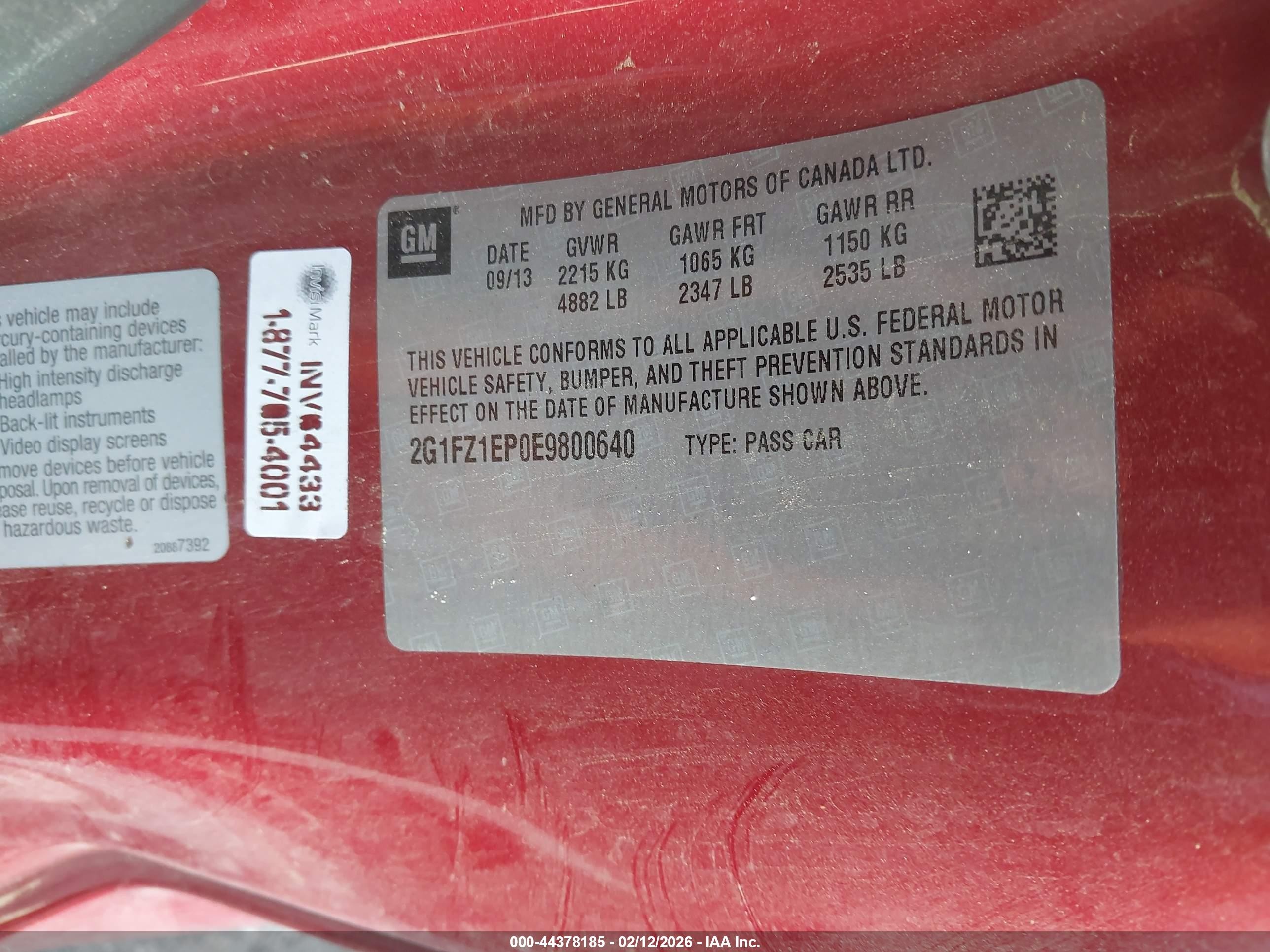 2014 Chevrolet Camaro Zl1 Red vin: 2G1FZ1EP0E9800640
