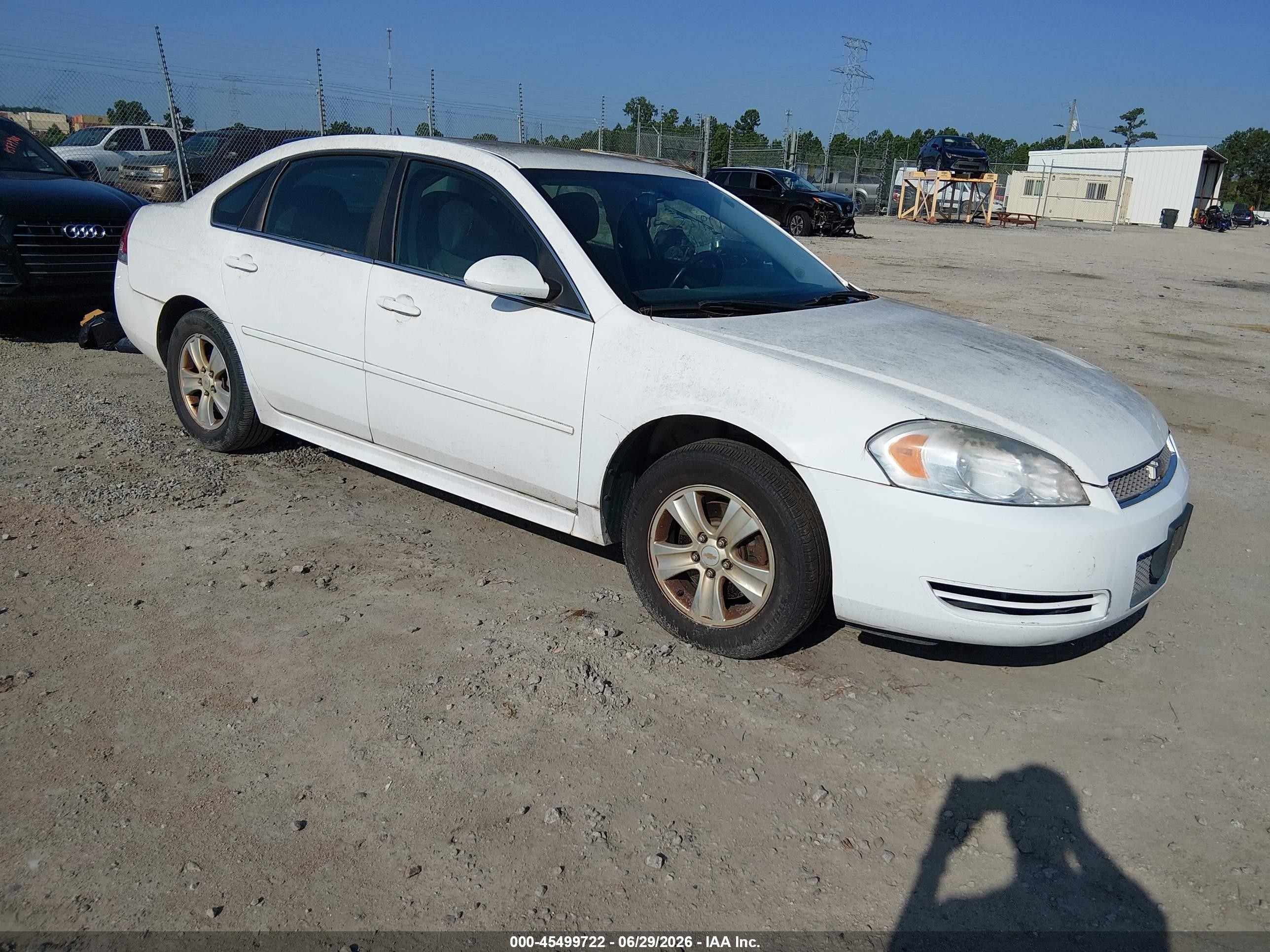 2012 Chevrolet Impala Ls White vin: 2G1WA5E31C1179125