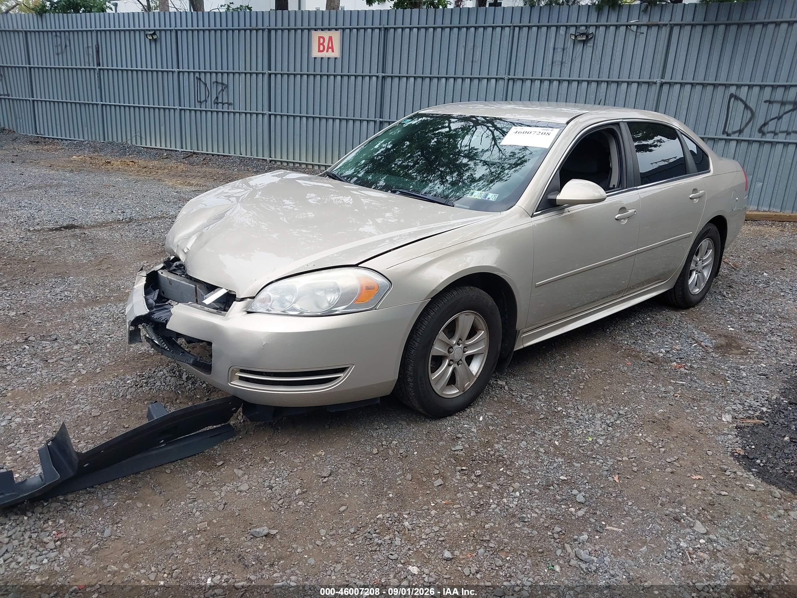 2012 Chevrolet Impala Ls Золотой vin: 2G1WA5E36C1263926
