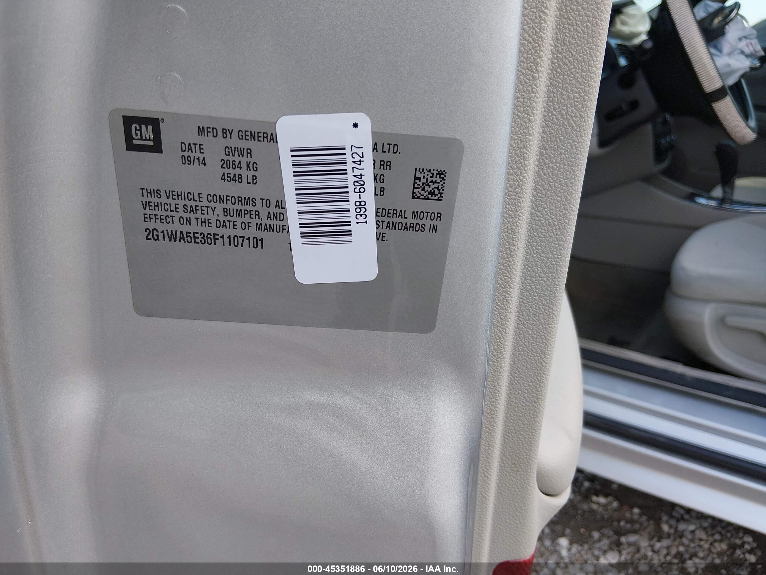 2015 Chevrolet Impala Limited Ls Silver vin: 2G1WA5E36F1107101