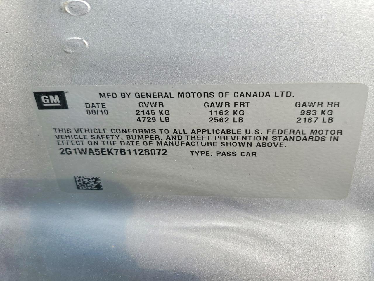 2011 Chevrolet Impala Ls Silver vin: 2G1WA5EK7B1128072